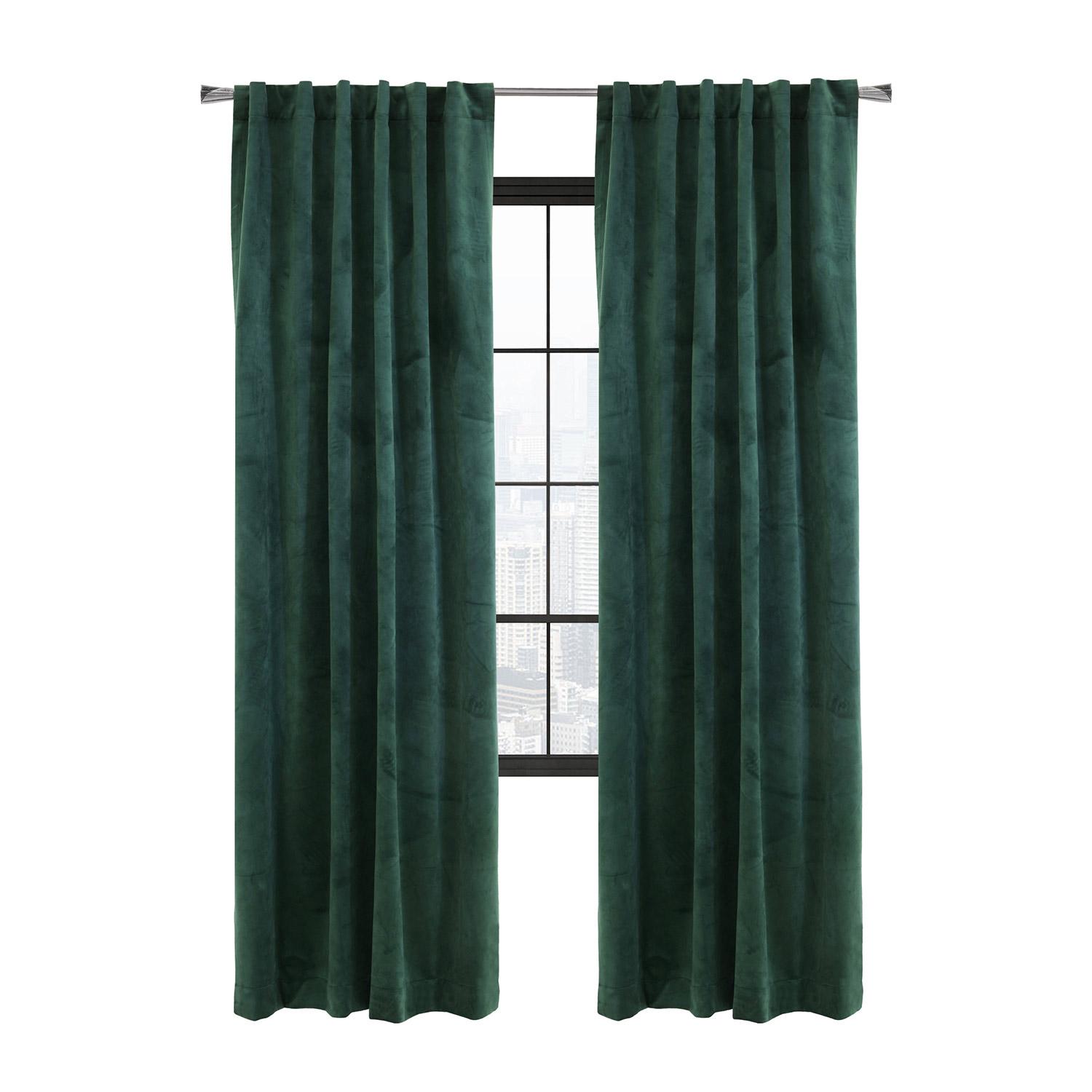 Rideau Double Tête Obscurcissant Seren 50x84 Vert Foncé