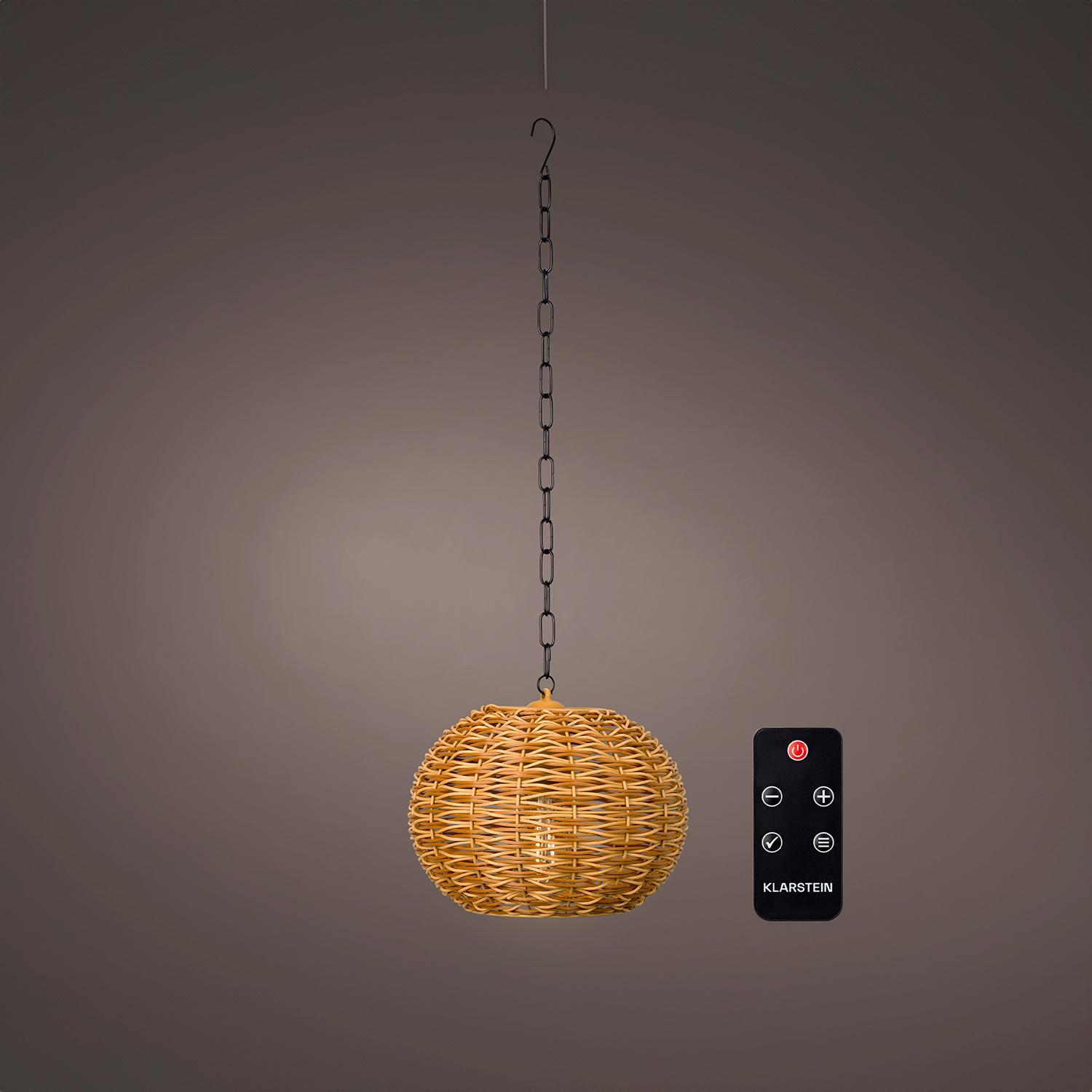 Lumière Extérieure Suspendue LED en Osier à Piles