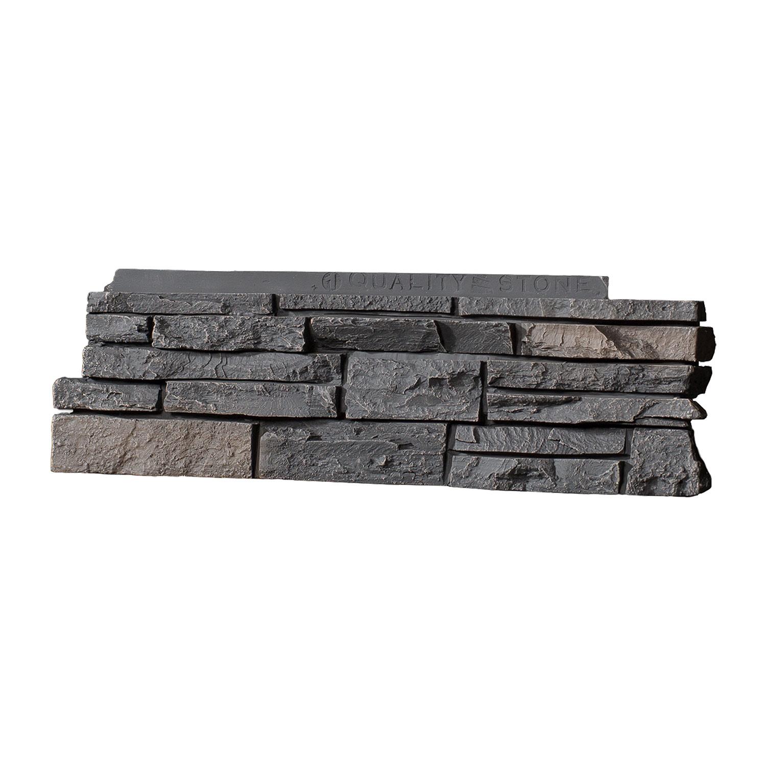 Stacked Stone Corner Panel RH 1.0 sqft - Black Blend