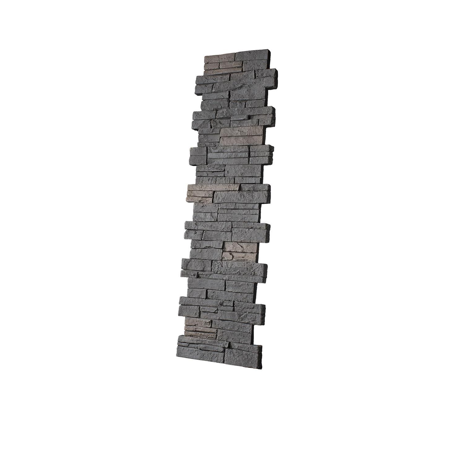 Pilier Pierre Empilée 11" ID x 48" - Mélange Noir