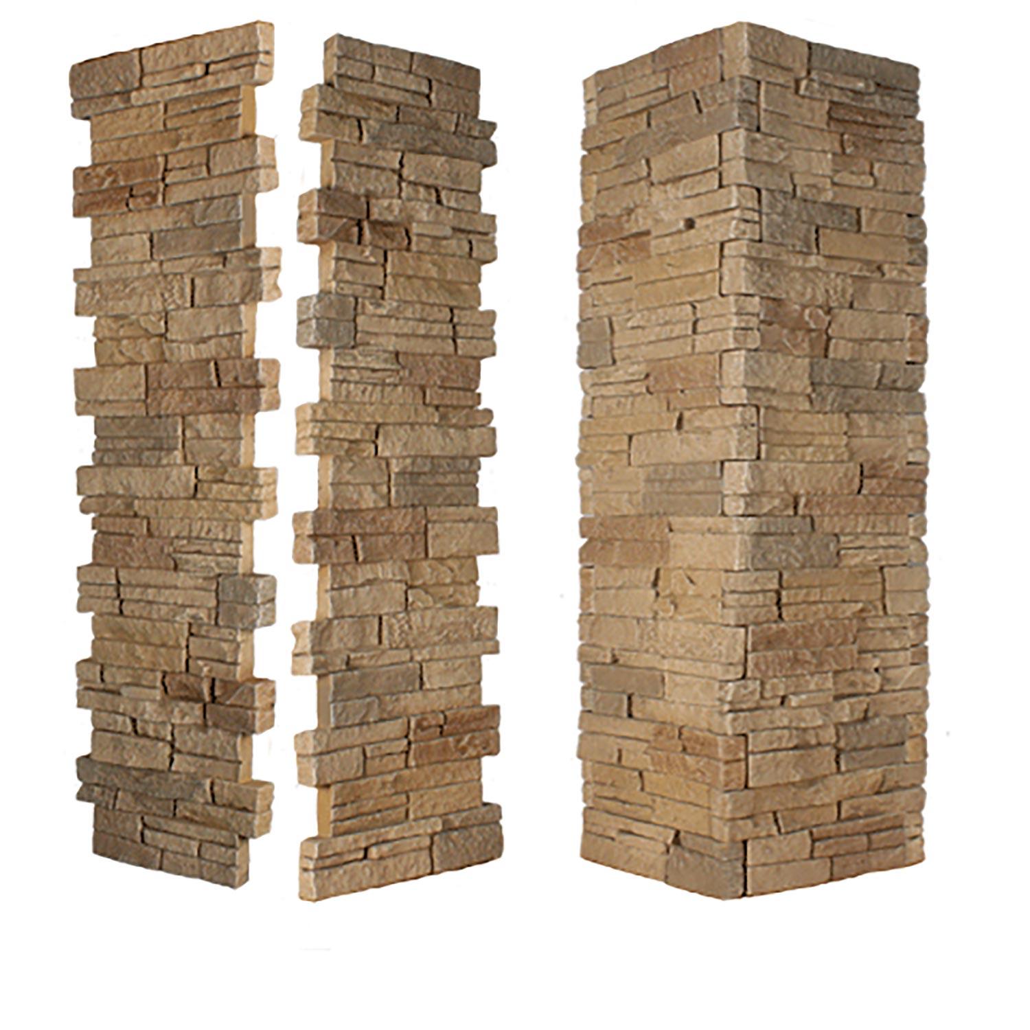 Pilier Pierre Empilée 11" ID x 48" - Brun Clair