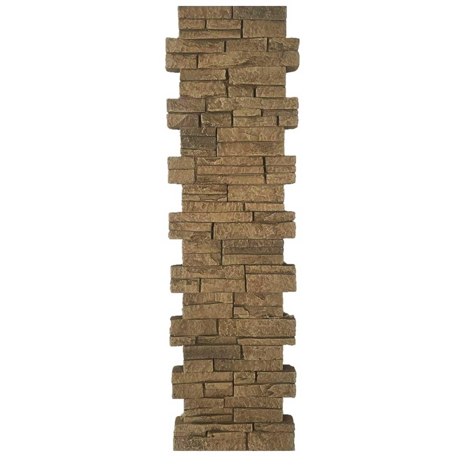 Pilier Pierre Empilée 11" ID x 48" - Brun Rustique