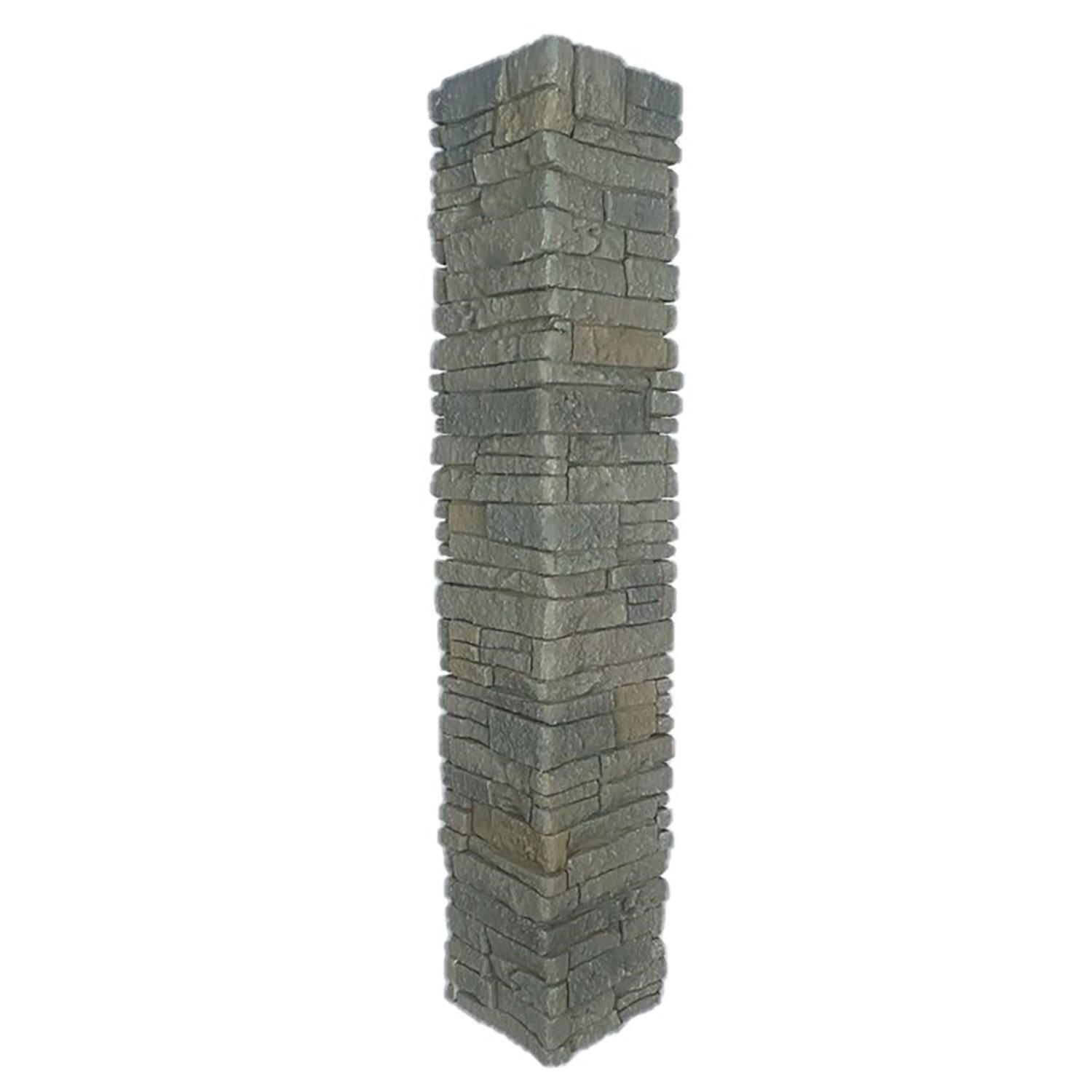 Couverture de Poteau en Pierre 6" ID x 44" - Gris Brun