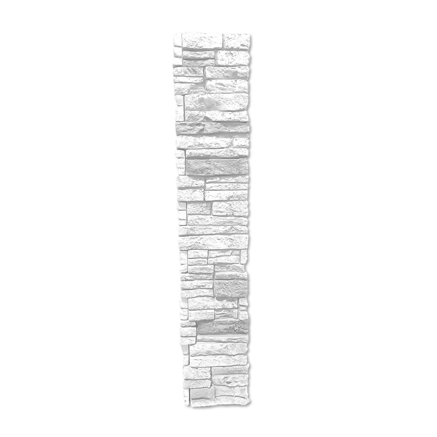 Stacked Stone Post Cover Set 6" ID x 44" - Simply White