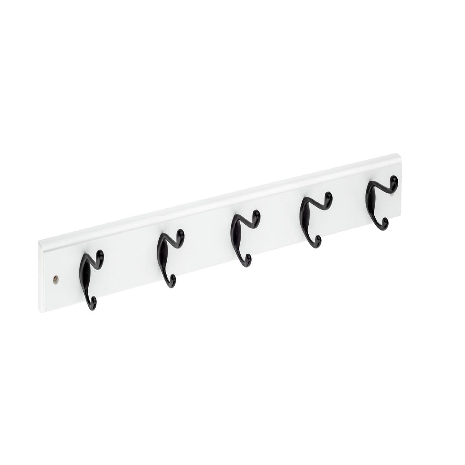 Utility Hook Rack 27" White/Matte Black