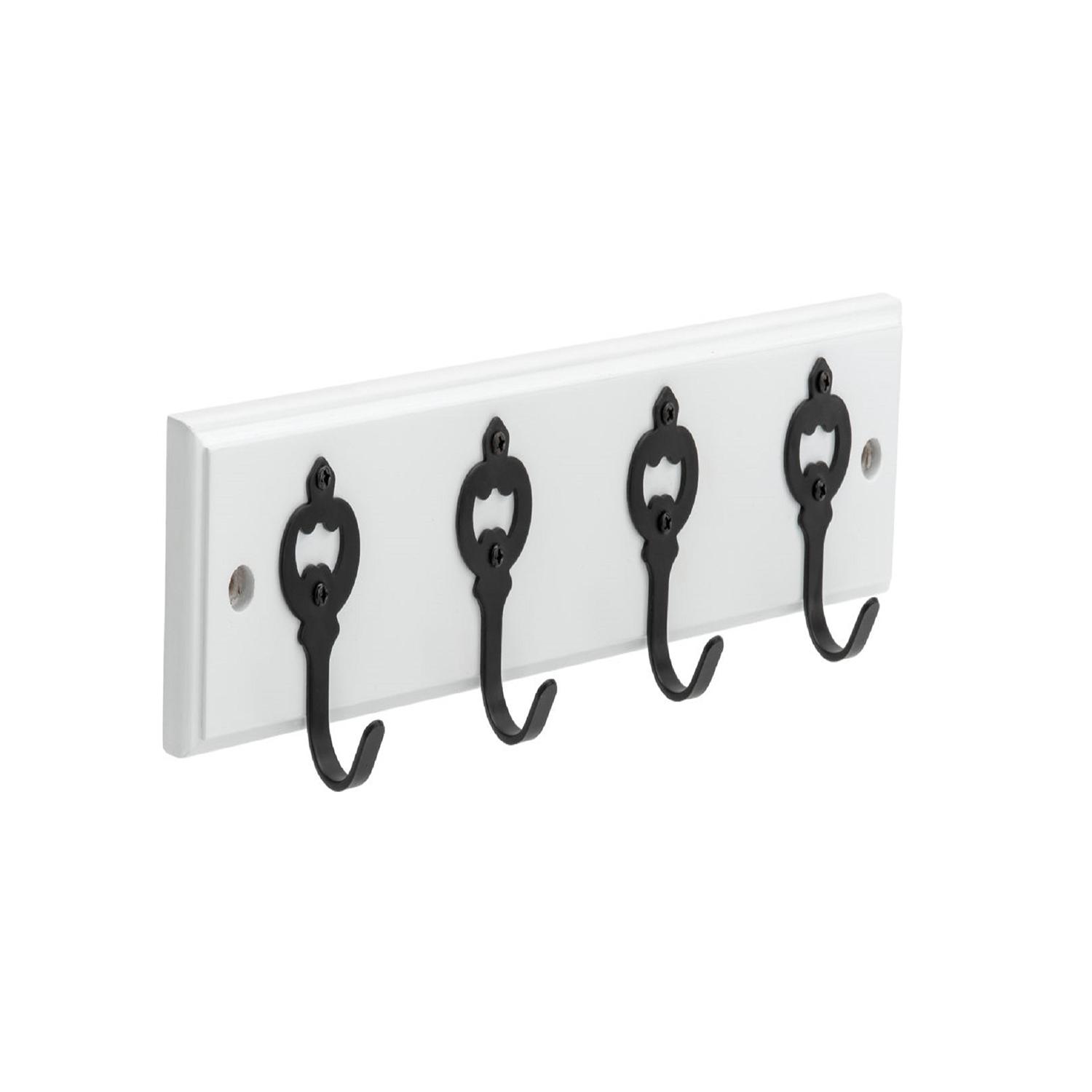 Classic Hook Rack 12" White/Matte Black