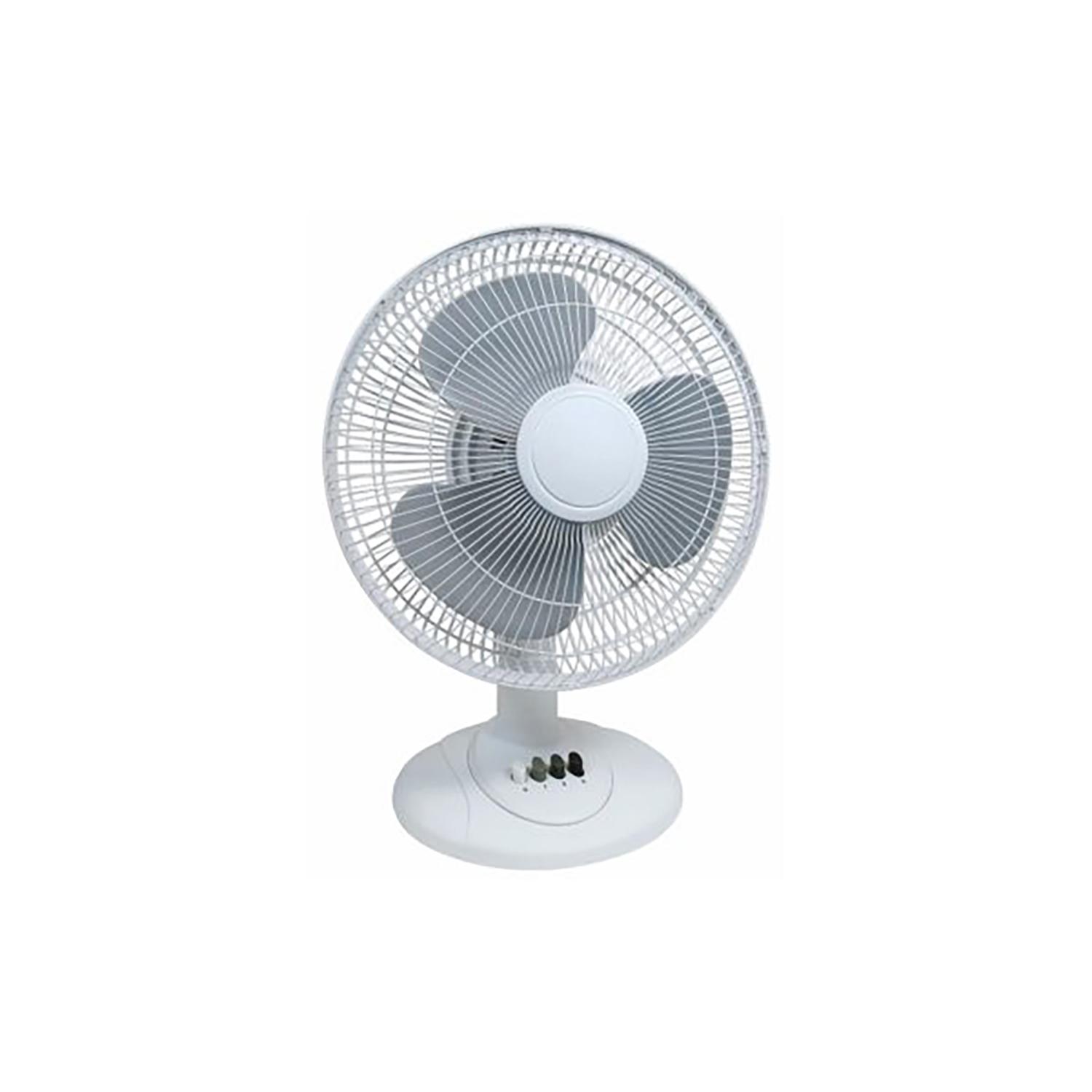 Ventilateur de Table Oscillant 12" Blanc