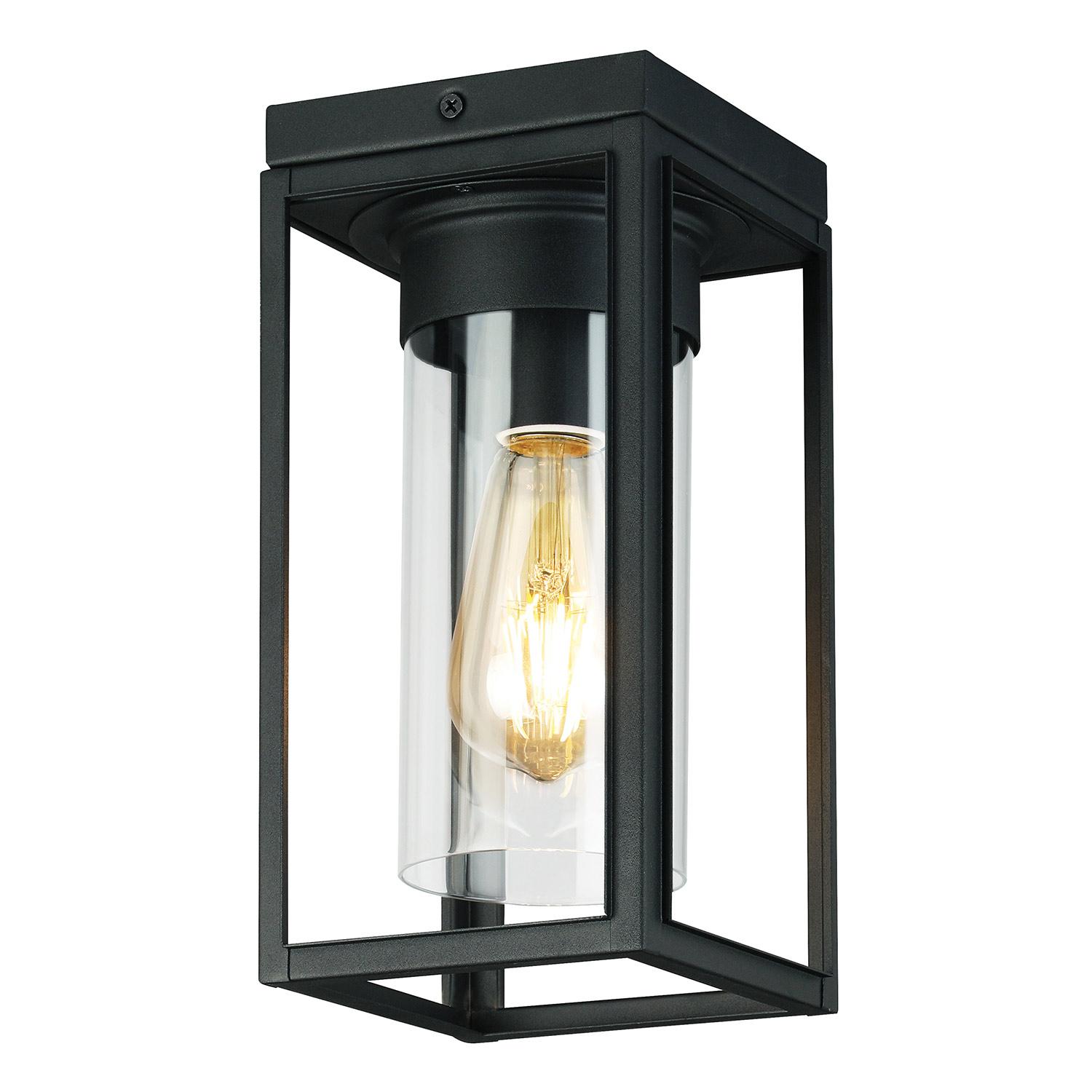 Walker Hill Outdoor Ceiling Light 1L- Black