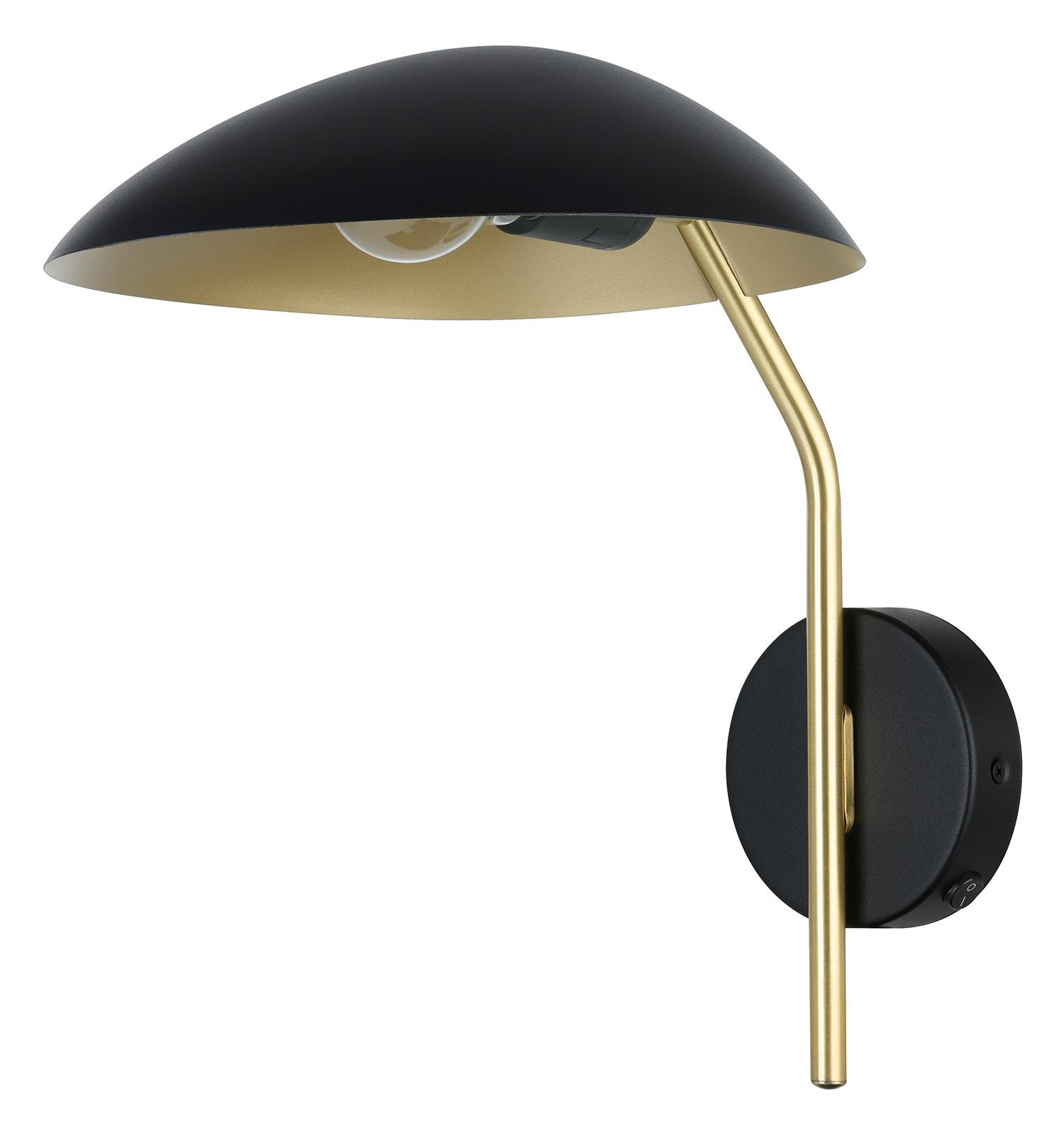 Lindmoor Wall Light, Black and Brushed Brass Finish