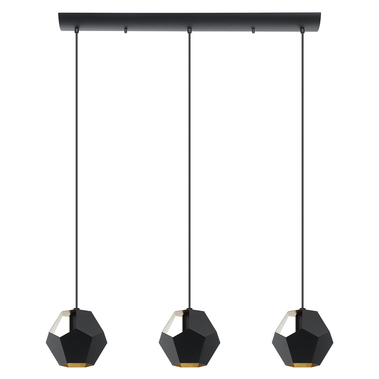 Rasigures Pendant Light 3L, Black and Gold Finish