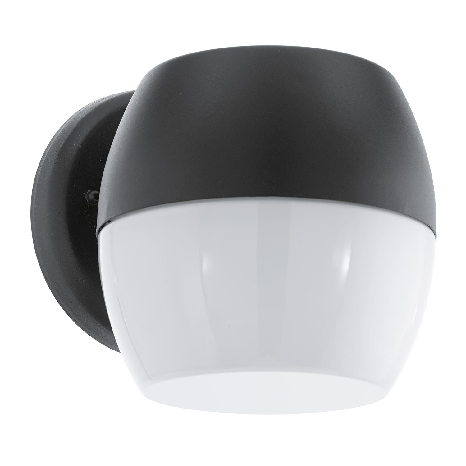 Oncala LED Outdoor Wall Light, Black Finish with White Glass