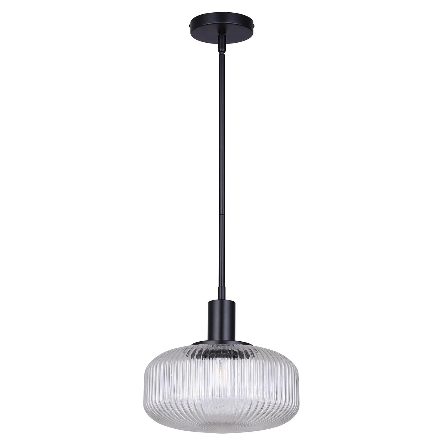 LEDGER Clear Glass, Matte Black Pendant Light