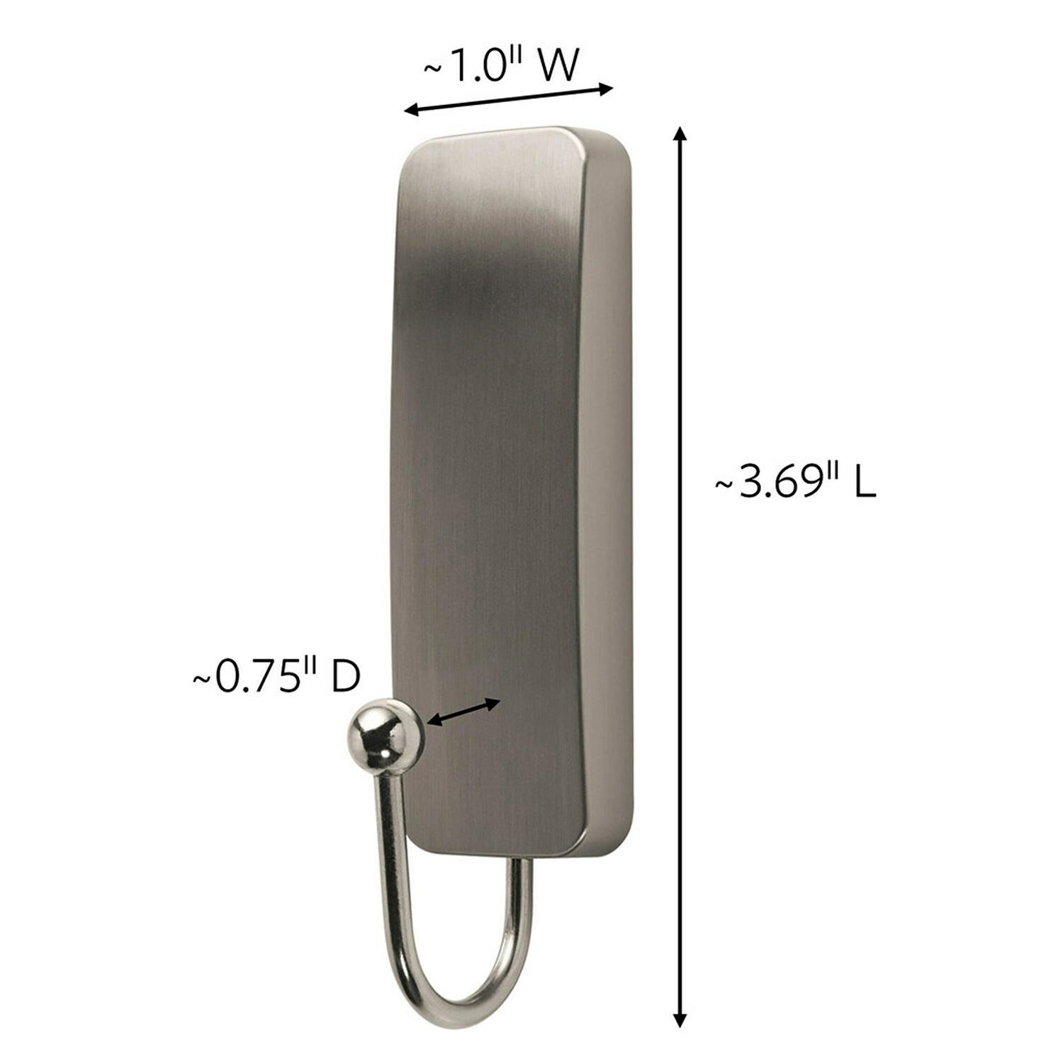 Command Medium Brushed Nickel Hook 1 Hook, 2 Strip