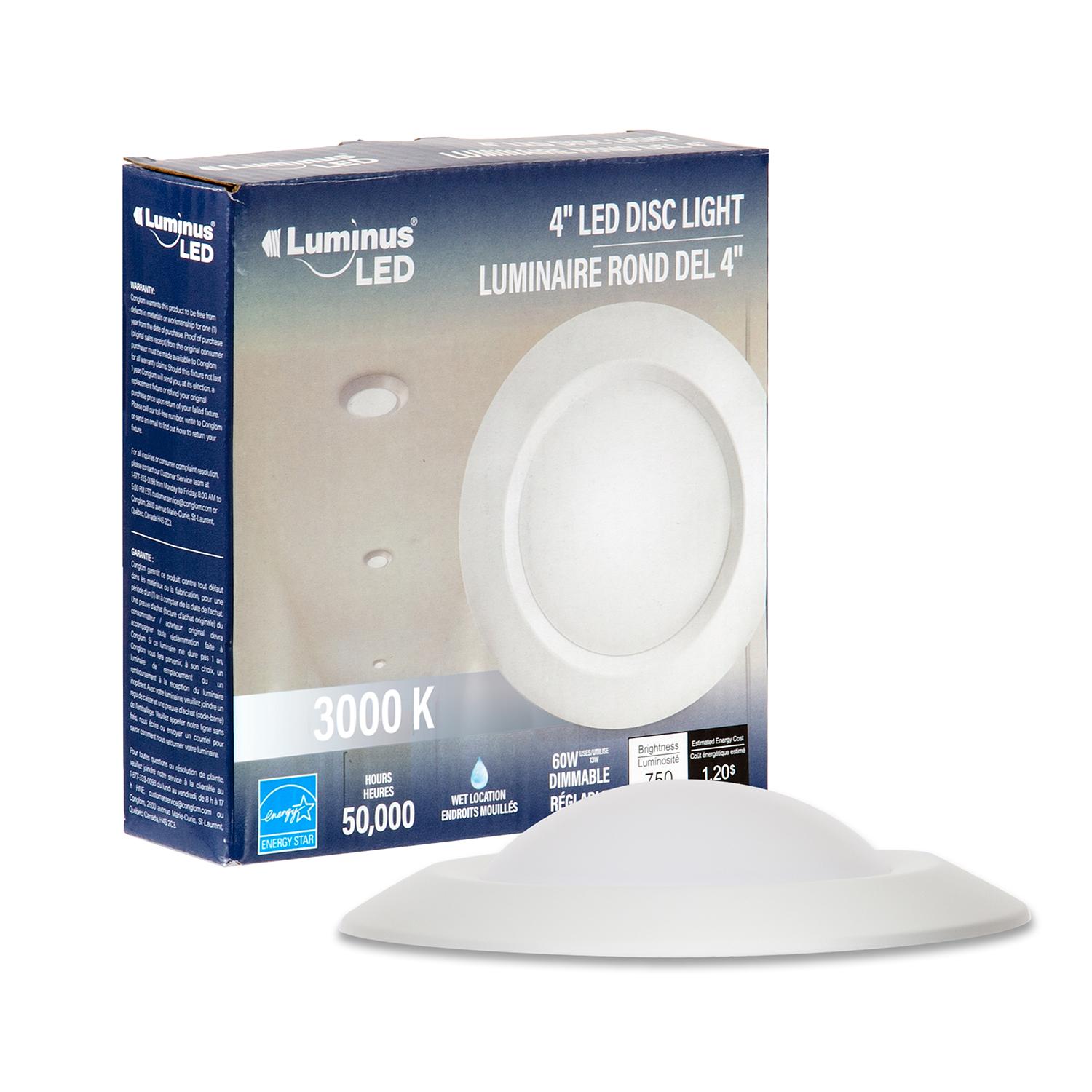 4" 3000K LED Disc Light
