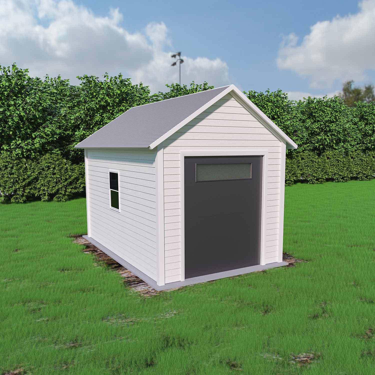 5' x 6' Black Shed Door With Window