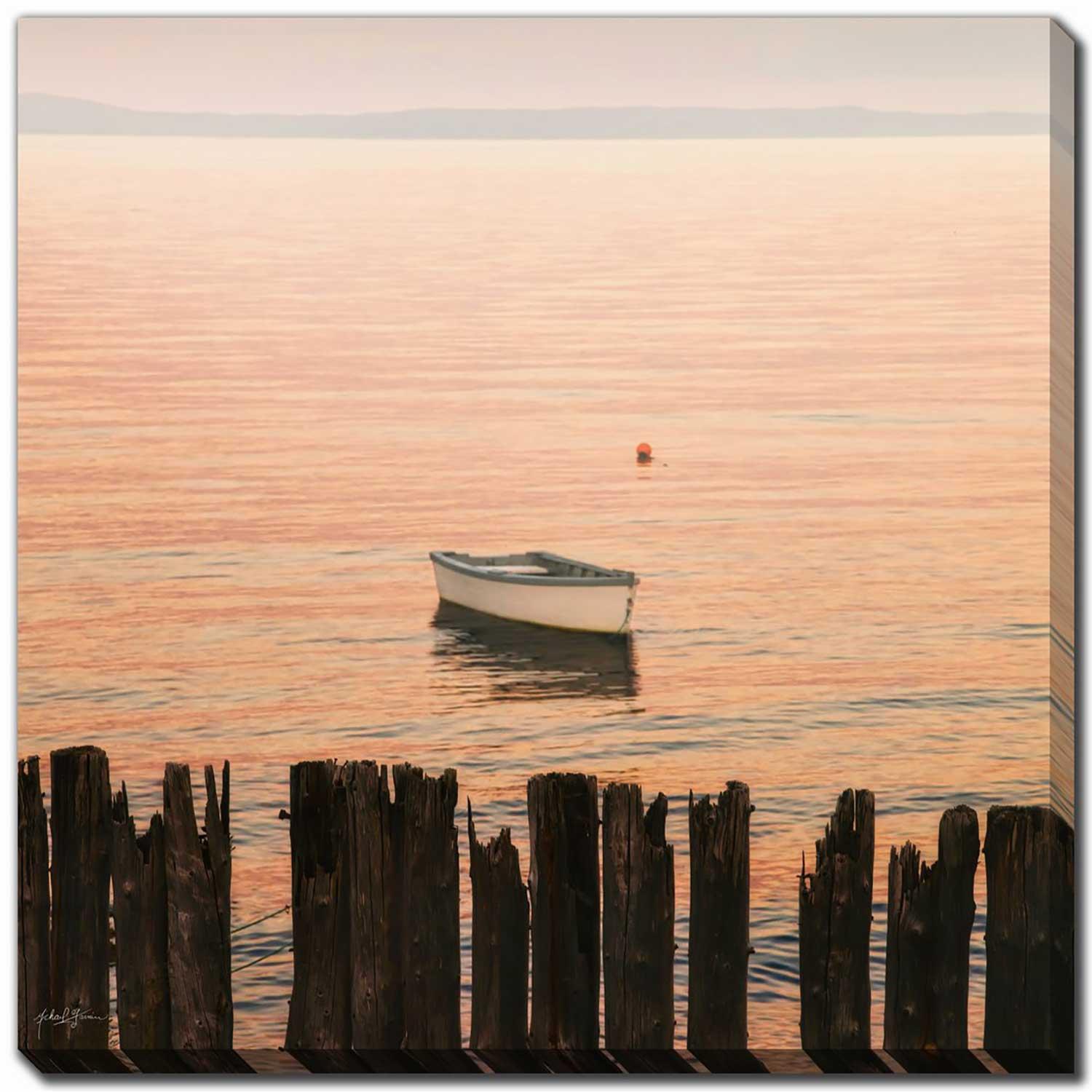 Peach Water One Small Skiff 24x24