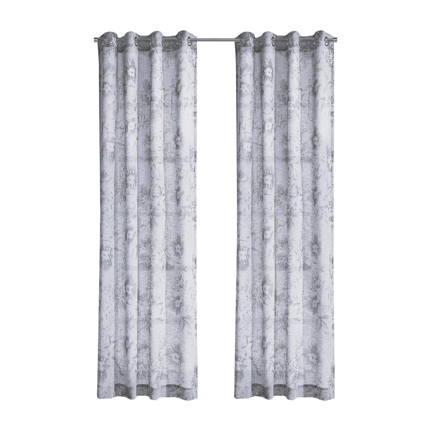 Kyoto Floral Grommet Panel 52x84 White