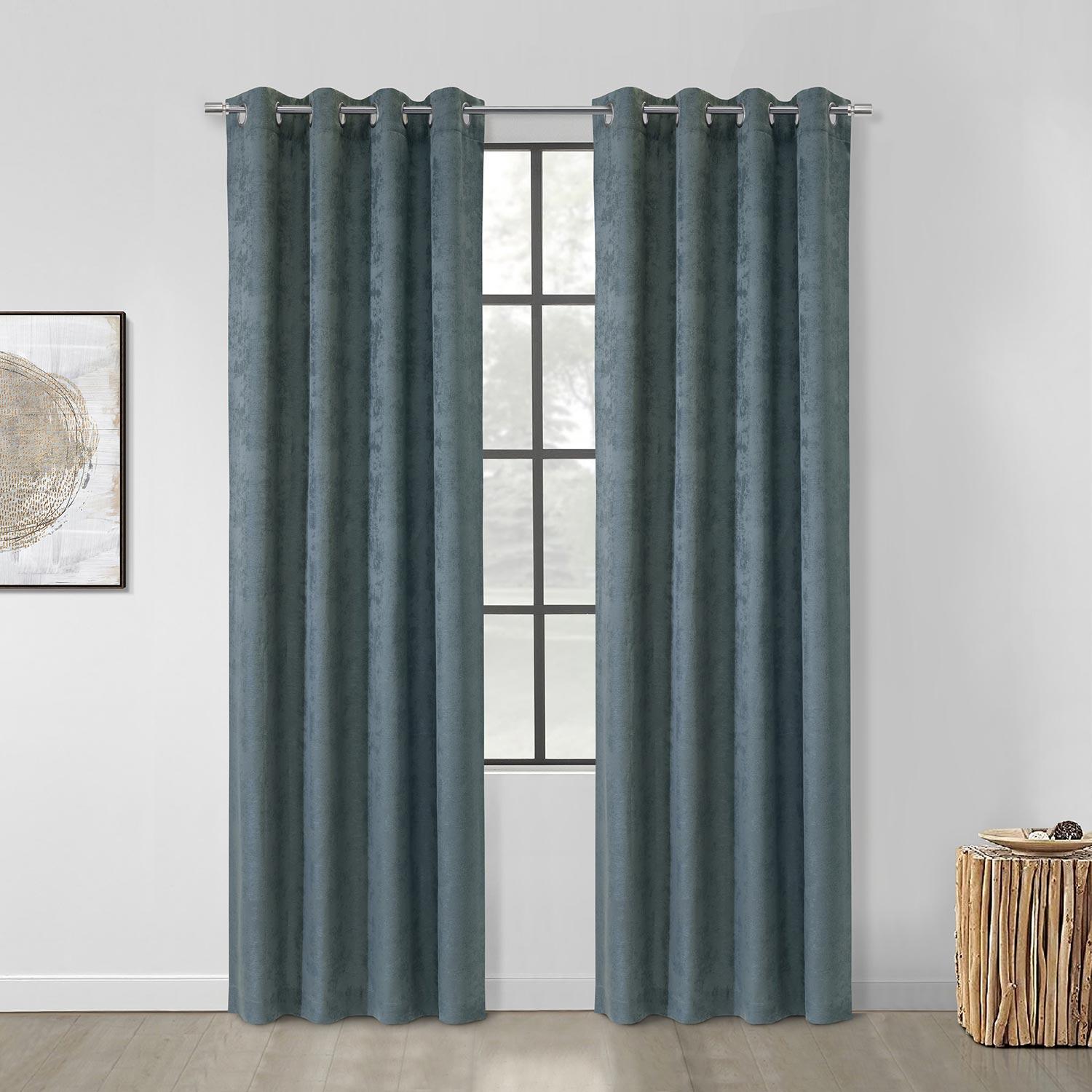 Panneau à œillets Portland Jacquard 52x84 bleu acier