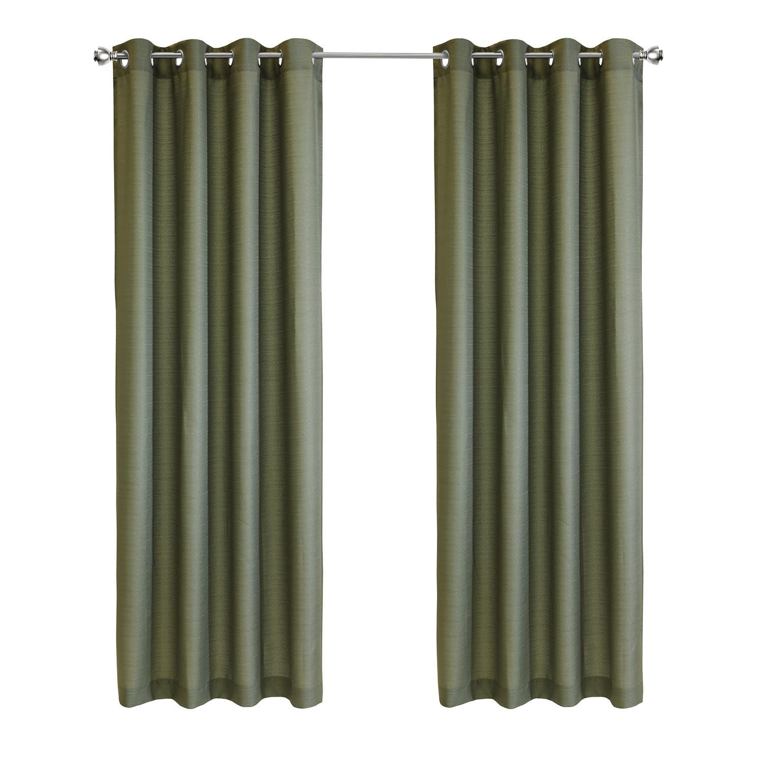 Cameron Grommet Panel - Slub Solid Panel 52x84 Olive