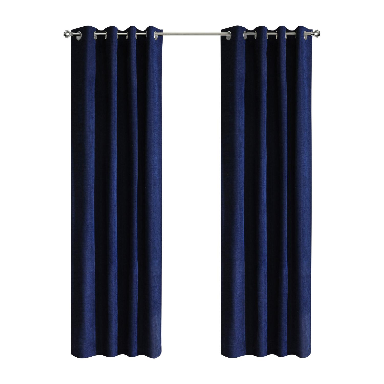 Panneau à œillets occultant TPU chenille 52x84 marine