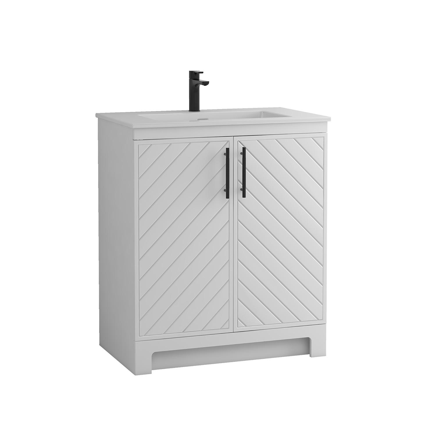 30" Chevron Door Style Vanity Combo