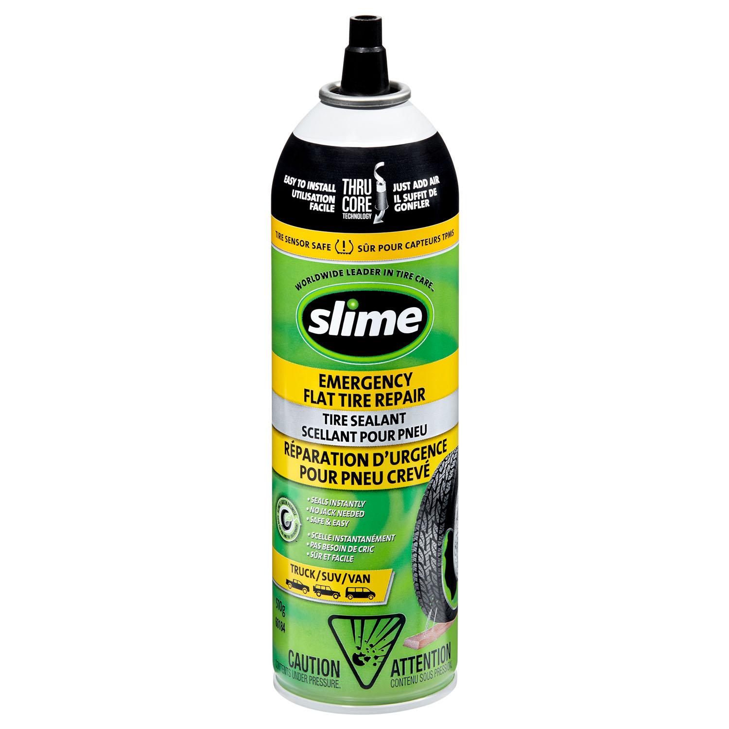 Scellant de pneu d’urgence Slime Thru-Core, TPMS sûr 510g