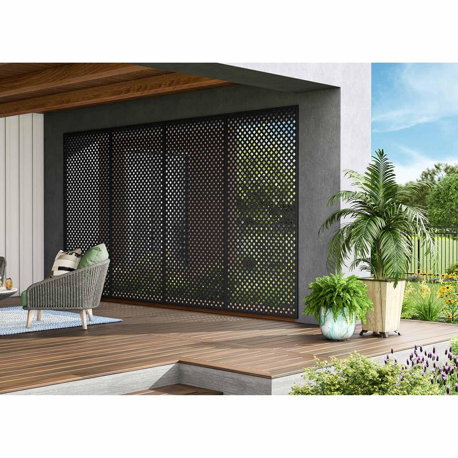Treillis de confidentialité en plastique noyer 4’ x 8’