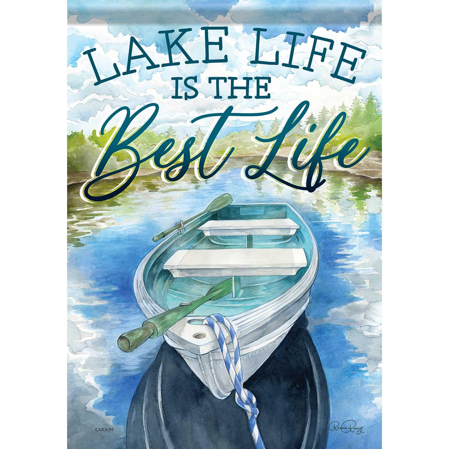 Summer Large Flag Lake Boat