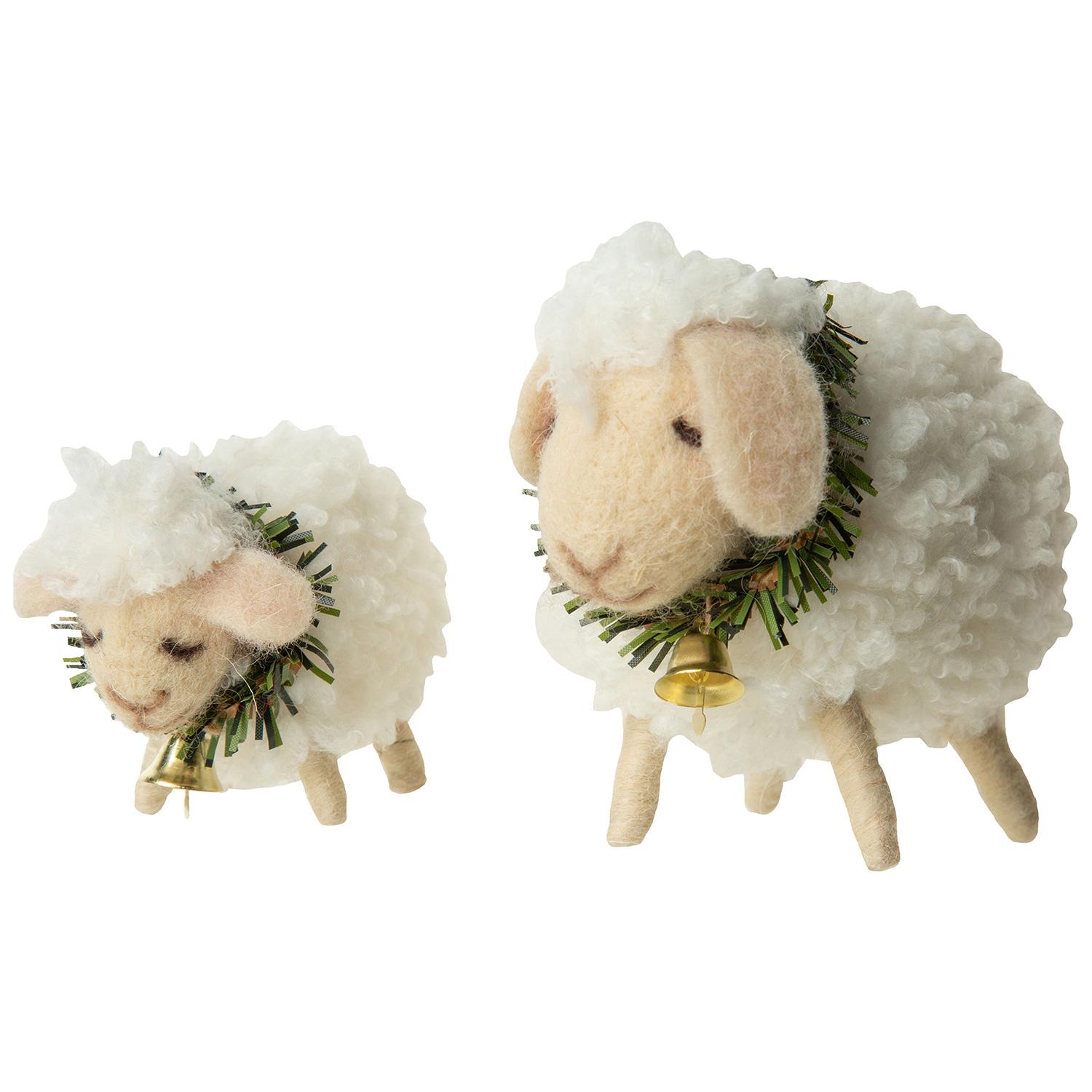 Moutons Laineux avec Colliers Couronne - Ensemble de 2