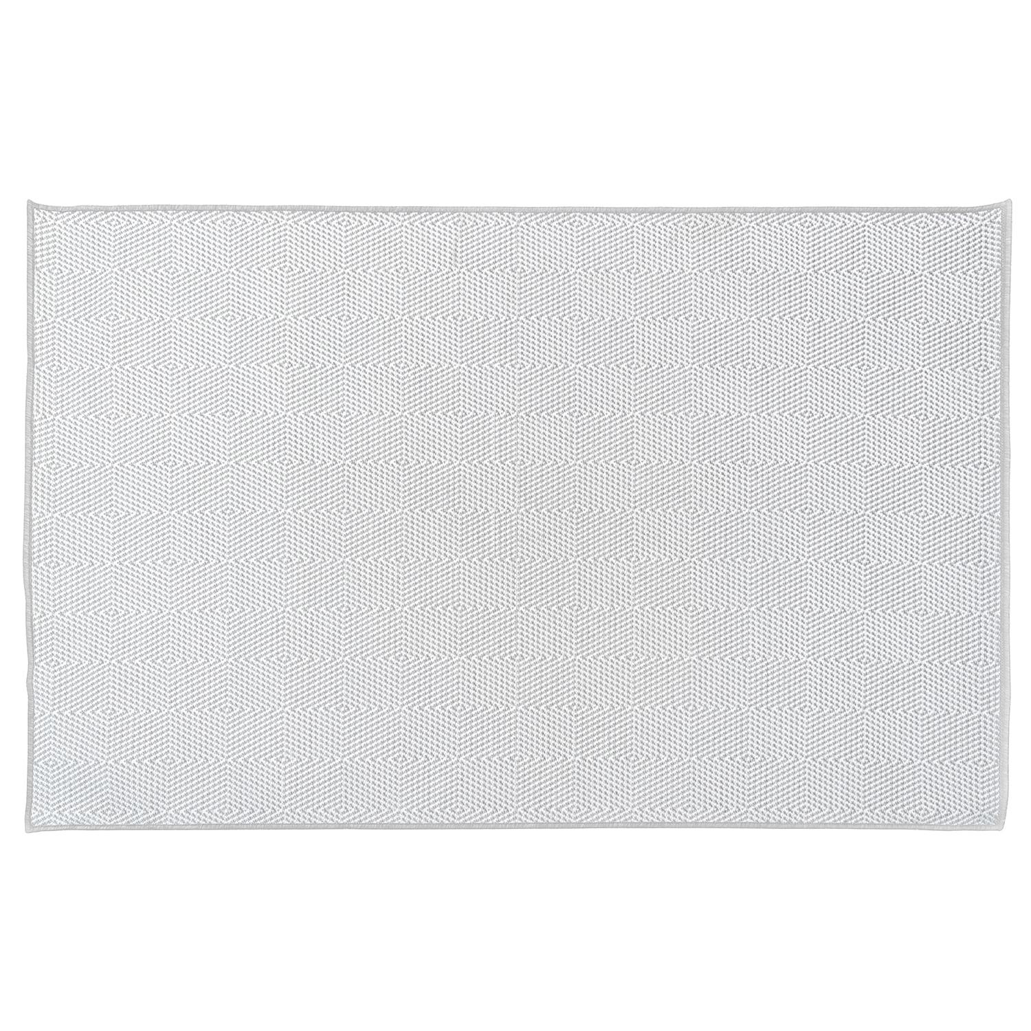 5’x7’ Silver Grey Line Pattern Indoor Outdoor Rug
