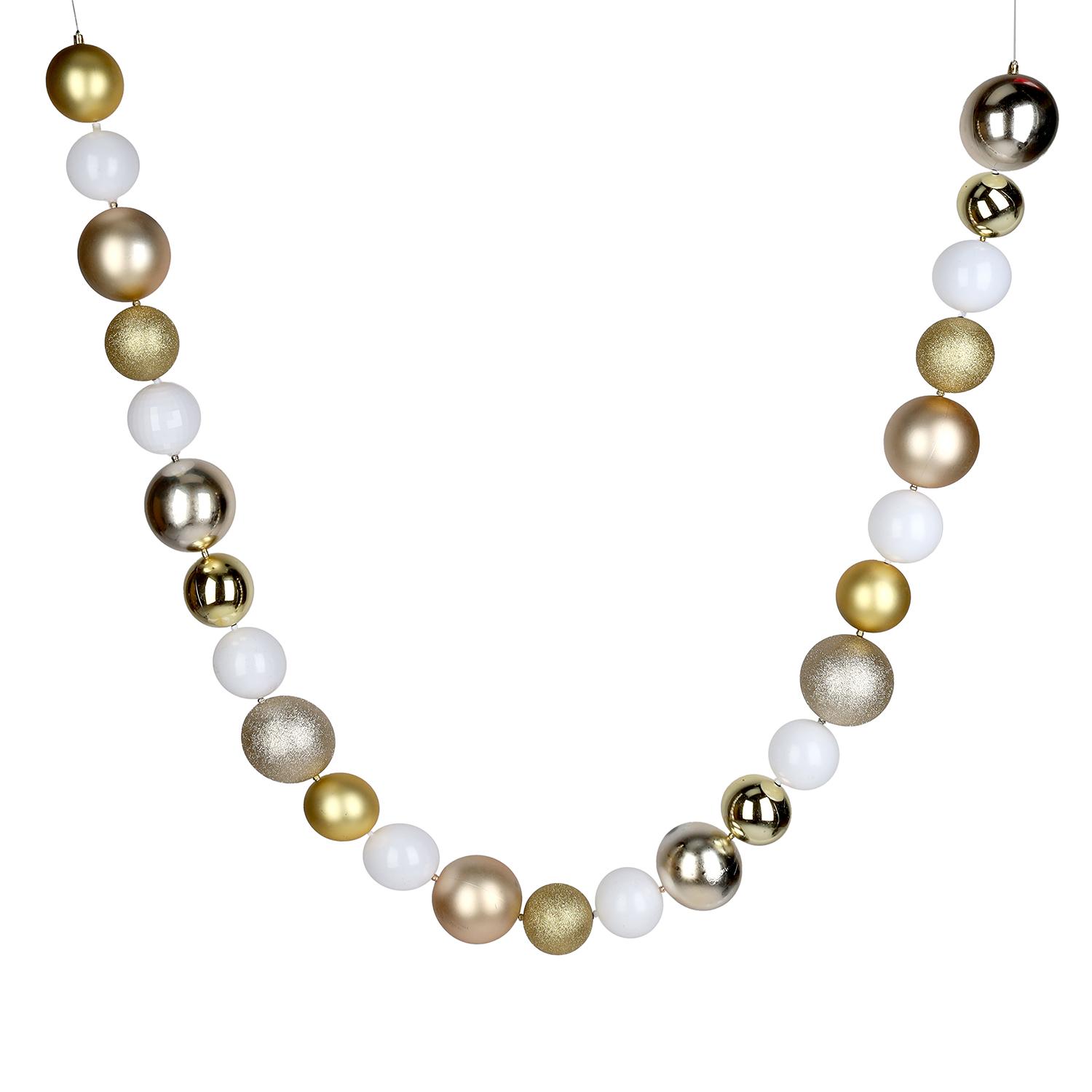 Shatterproof Large Ball Garland- Monogold 7'
