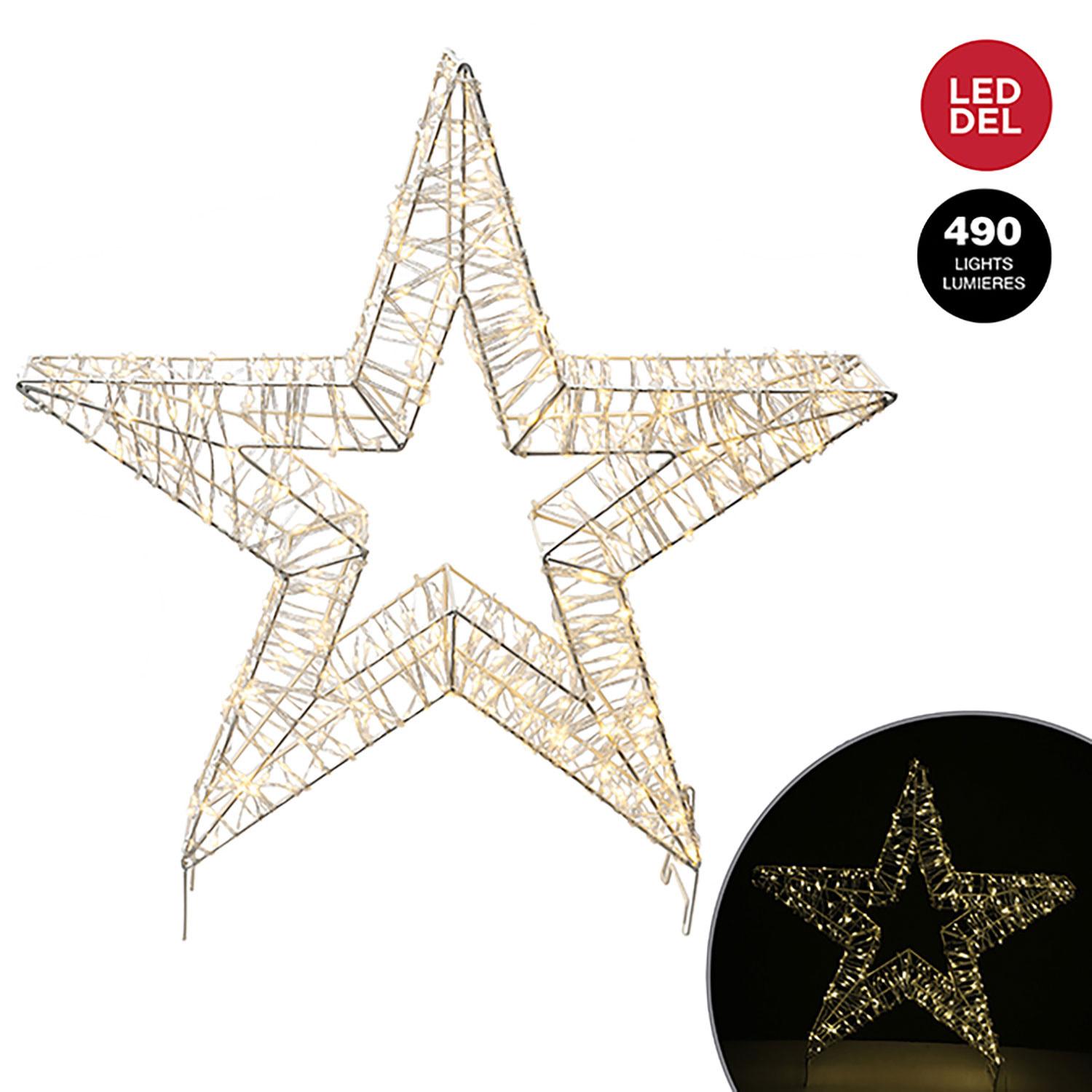 Star with 490 Warm White Mirodot Lights 21"