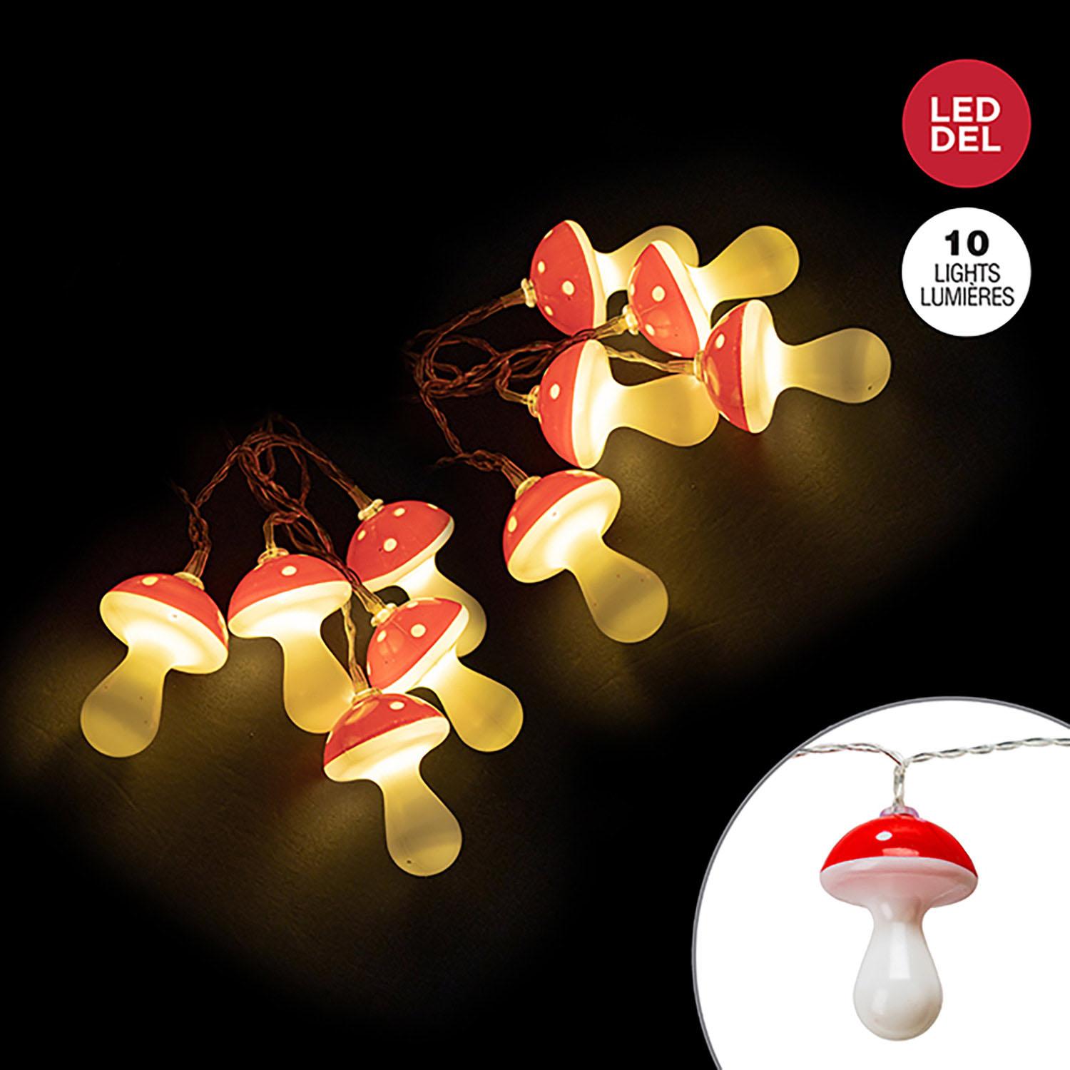 Decorated Mushroom Battery Operated LED Light Set