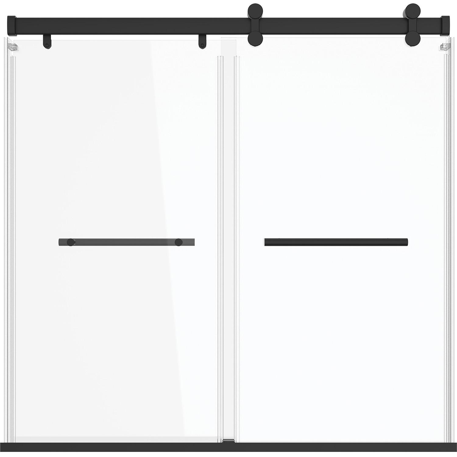 Porte de baignoire coulissante Exploria 51" à 56" noir mat