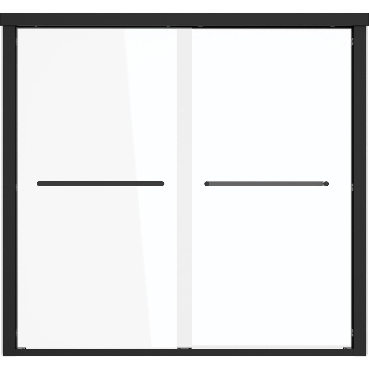 Porte de Baignoire Coulissante Maynor 56" x 60" Noir Mat