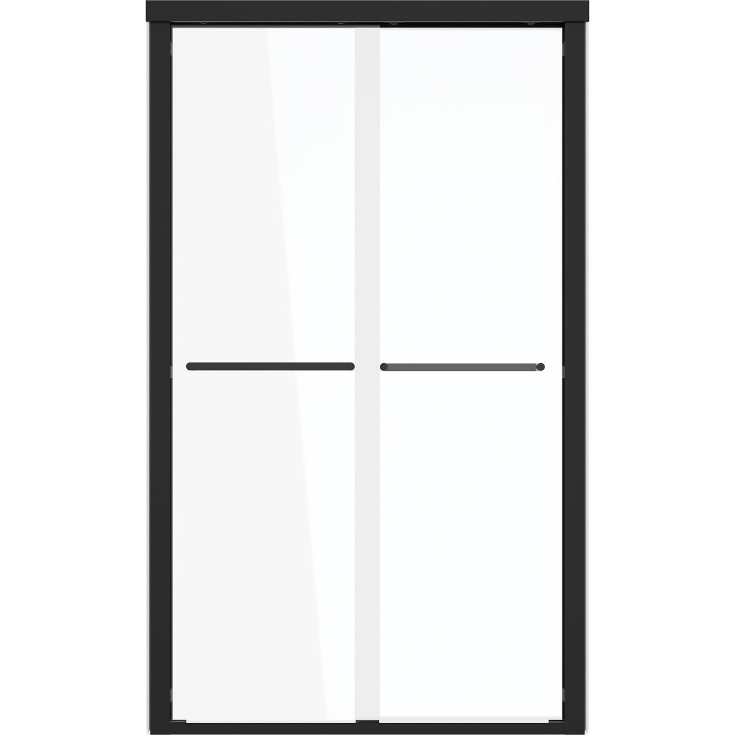Maynor 41"-44" x 73" Framed Bypass Shower Door Matte Black
