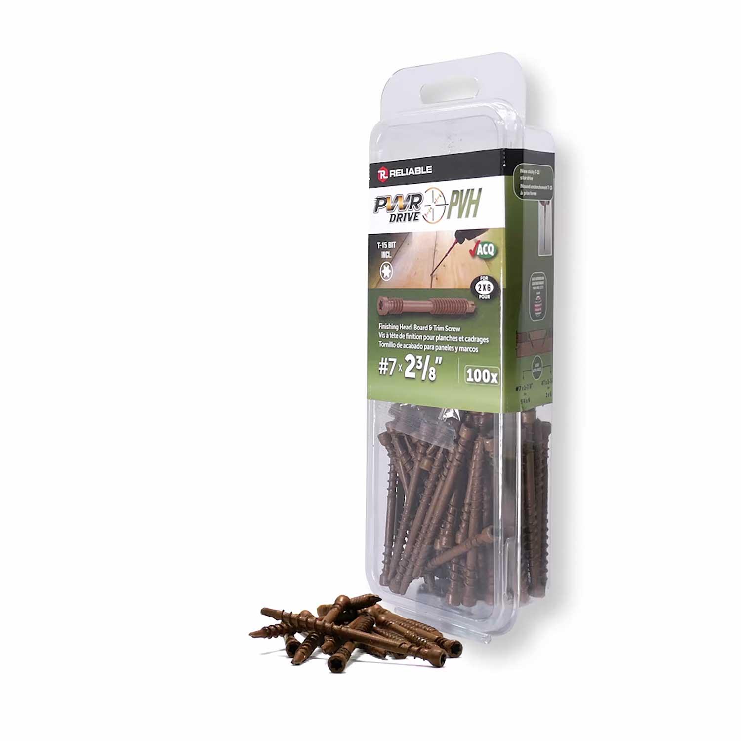7x2-3/8 Pwr Pvh Hidden Deck Fastening Screw-100/Pack