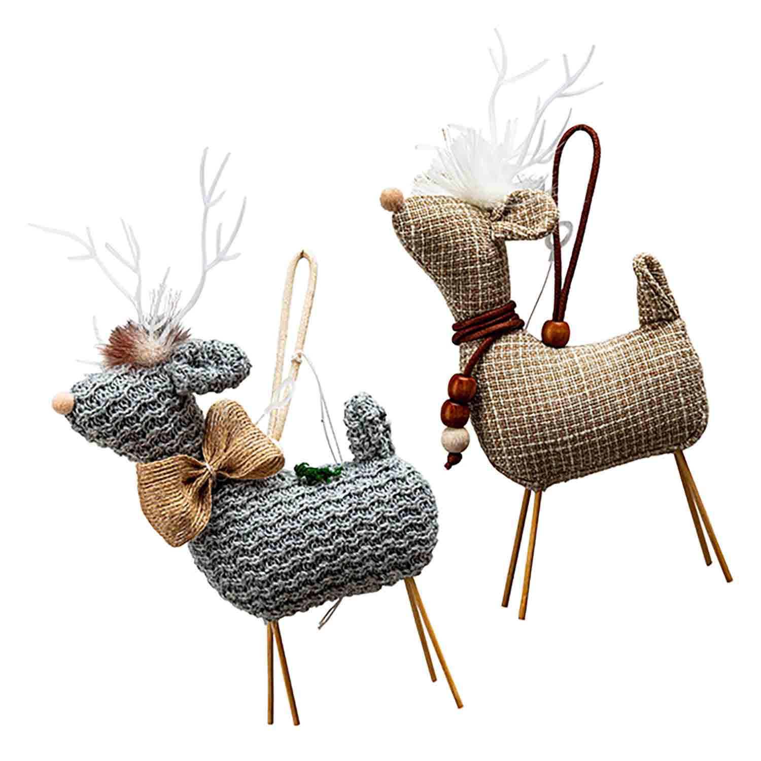 Reindeer Ornament - 2 Assorted