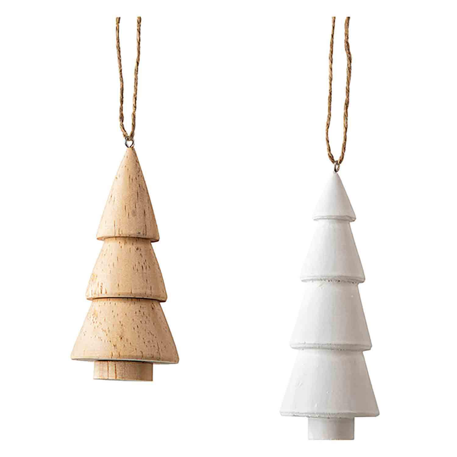 Wooden Tree Ornament - 2 Assorted