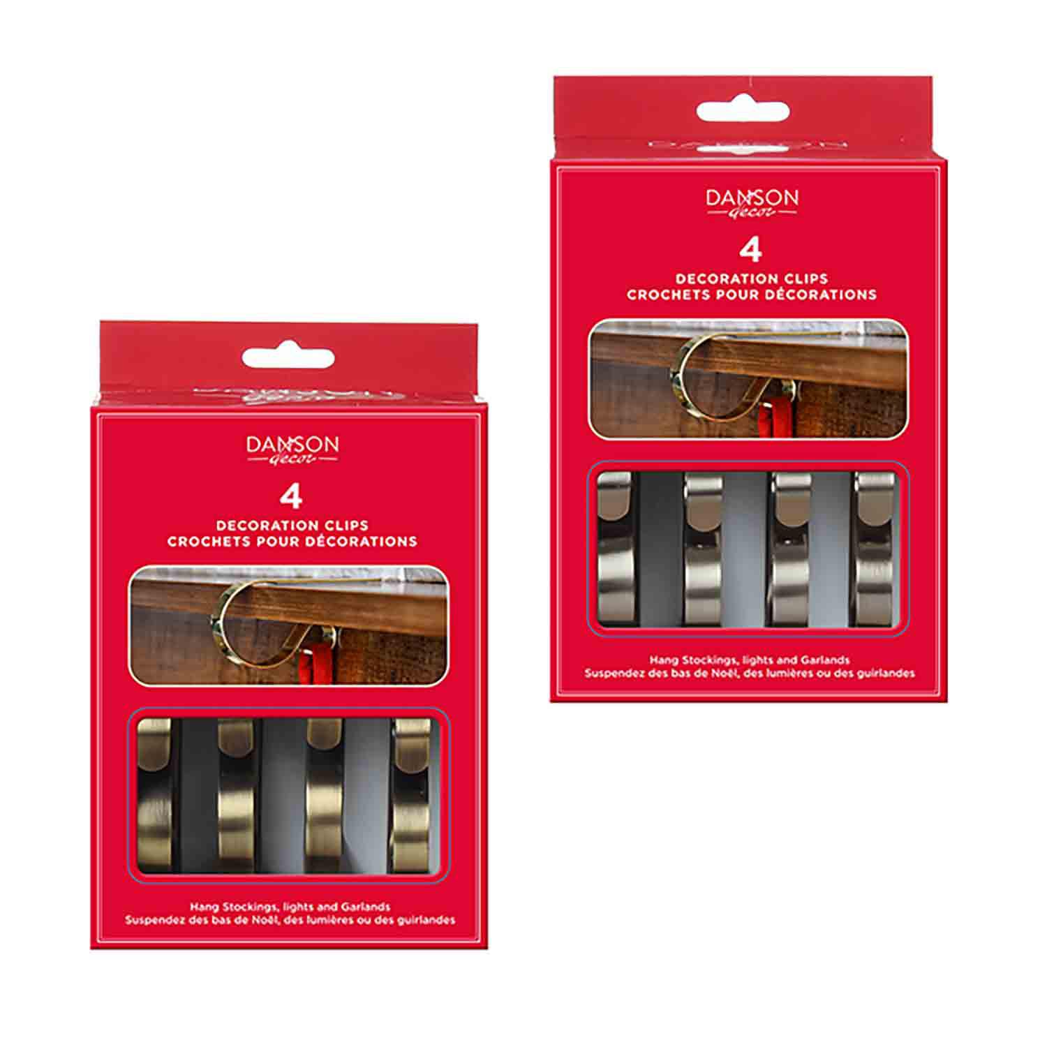 Stocking Mantle Clips 4/Pack - 2 Assorted