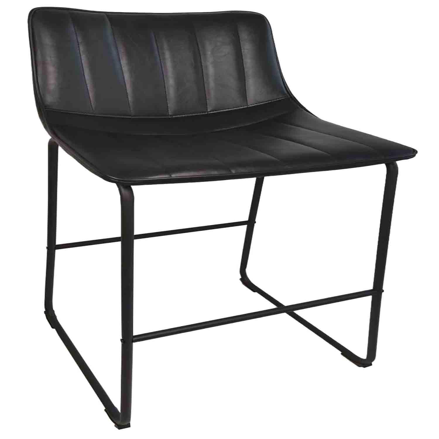 Tabouret noir cadre métal noir 2-pack