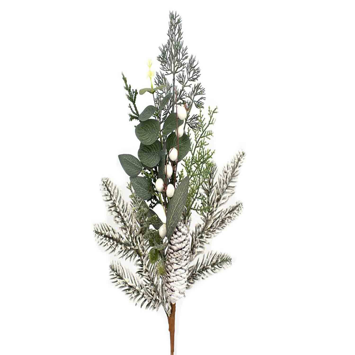 Branche de Baies Blanches Enneigées 24"