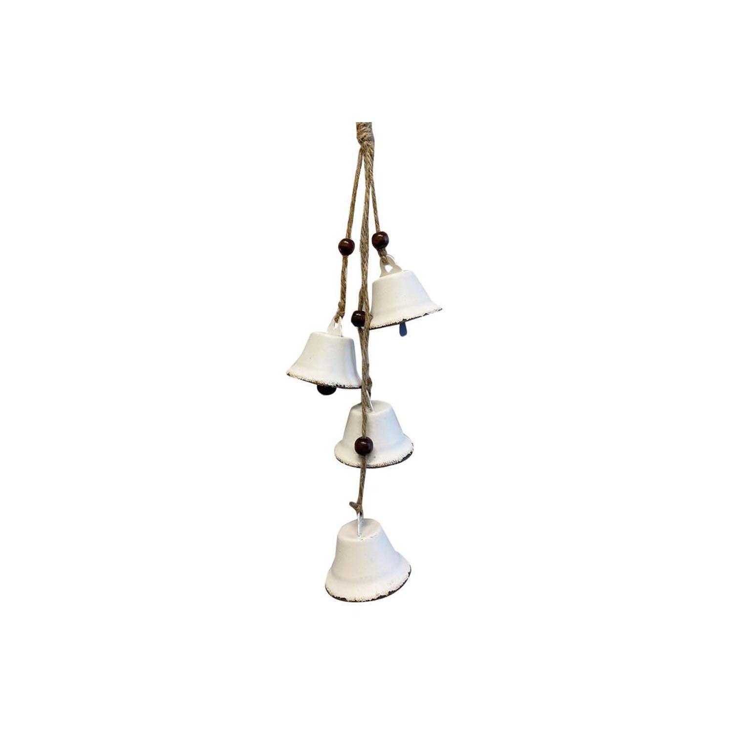 Cloche métal suspendue blanche 6"