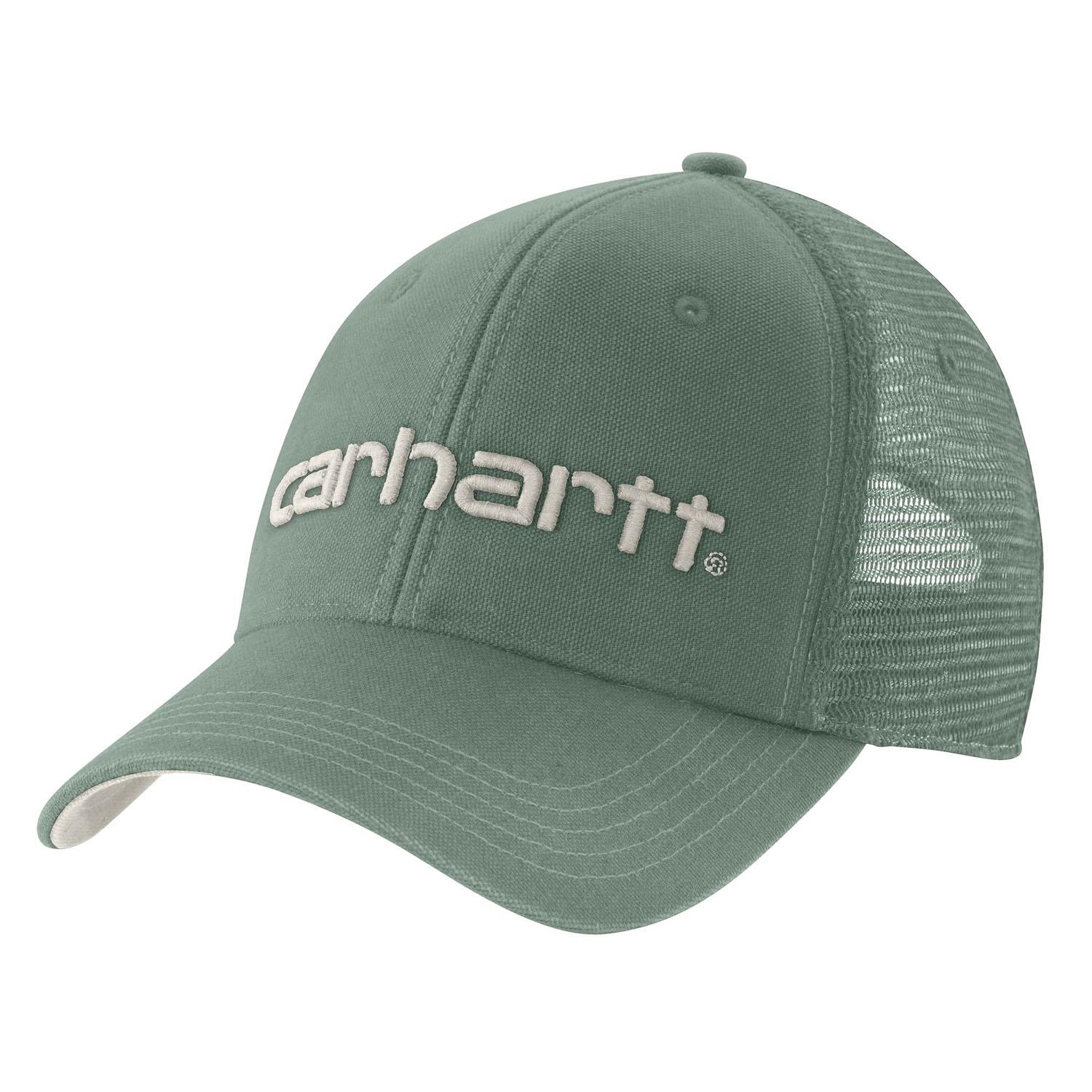 Canvas Mesh-Back Logo Graphic Cap-Green Slate