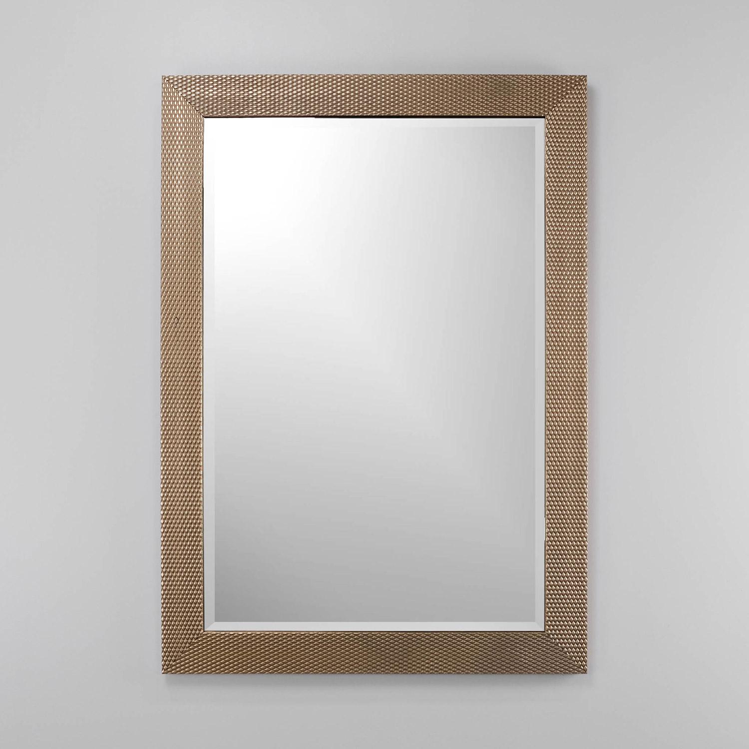 Miroir Maxwell 29" x 41" motif diamant or satiné