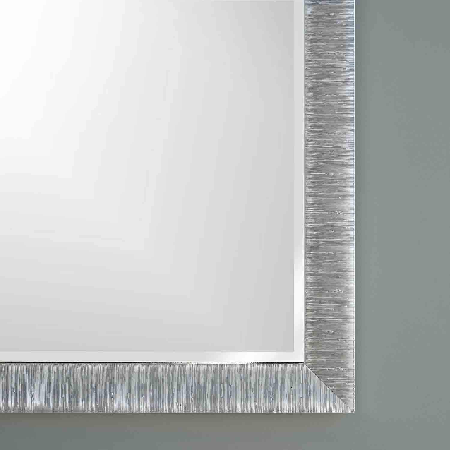 Miroir contemporain texturé 29" x 41" avec cadre - Chrome