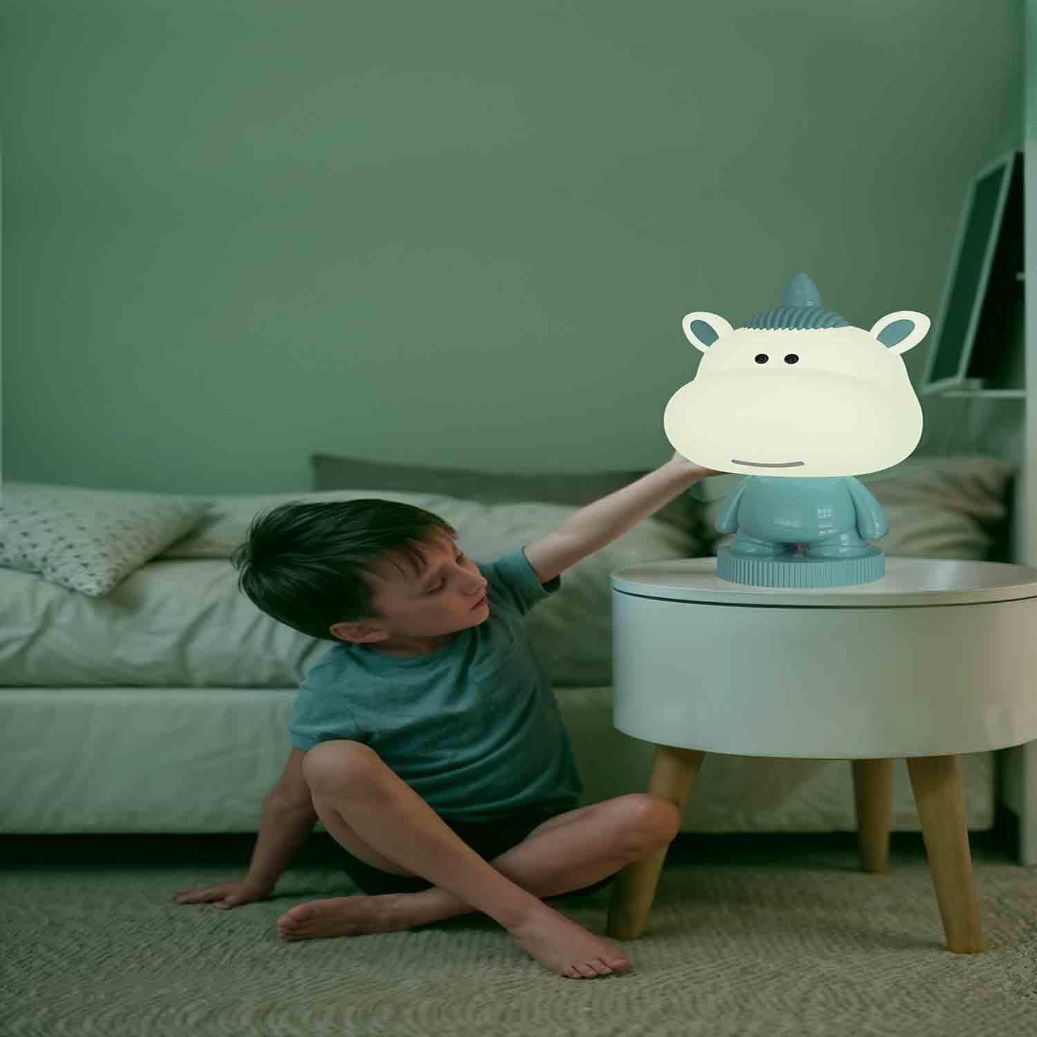 Blue Unicorn Lamp - 8-Level Dimmer Usb Rechargeable