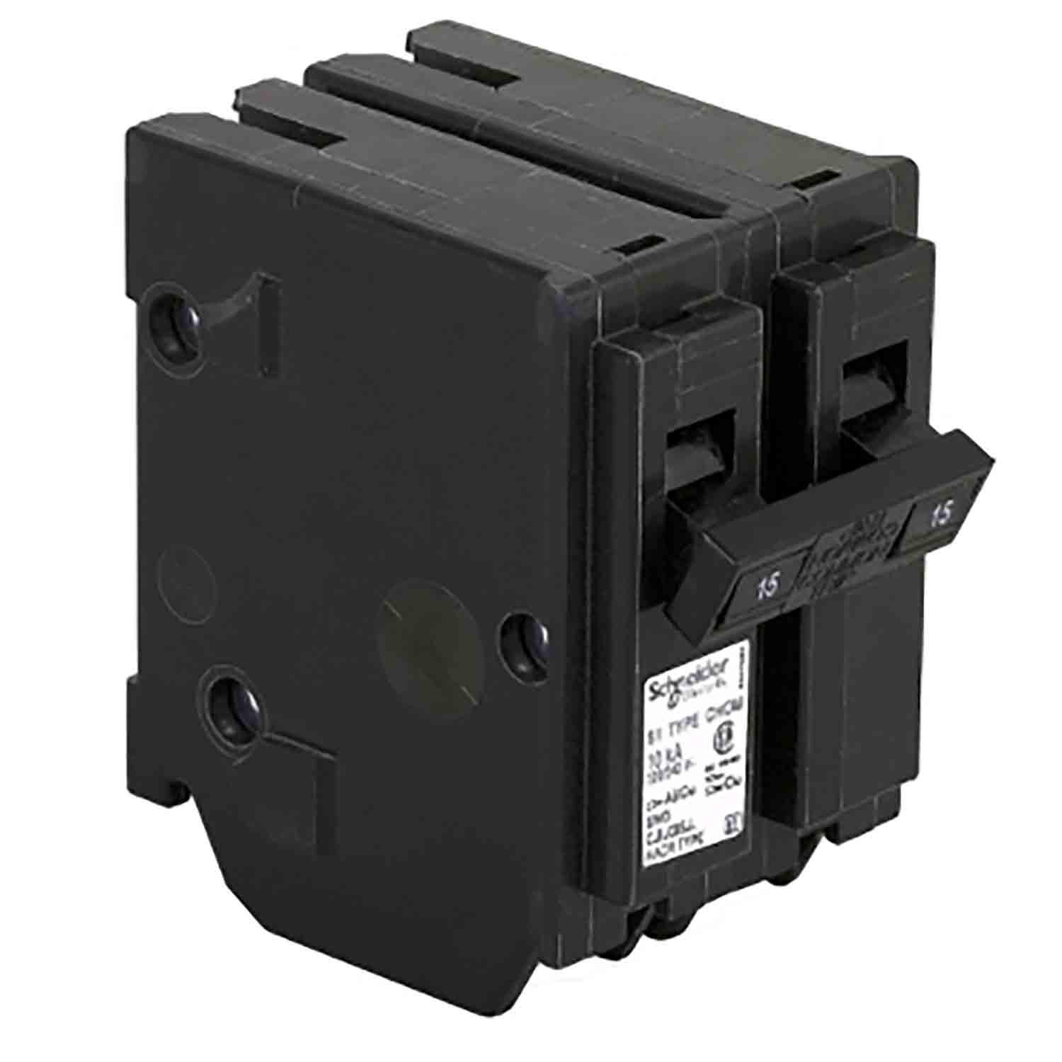 Double Pole 15 Amp Homeline Plug-On Circuit Breaker