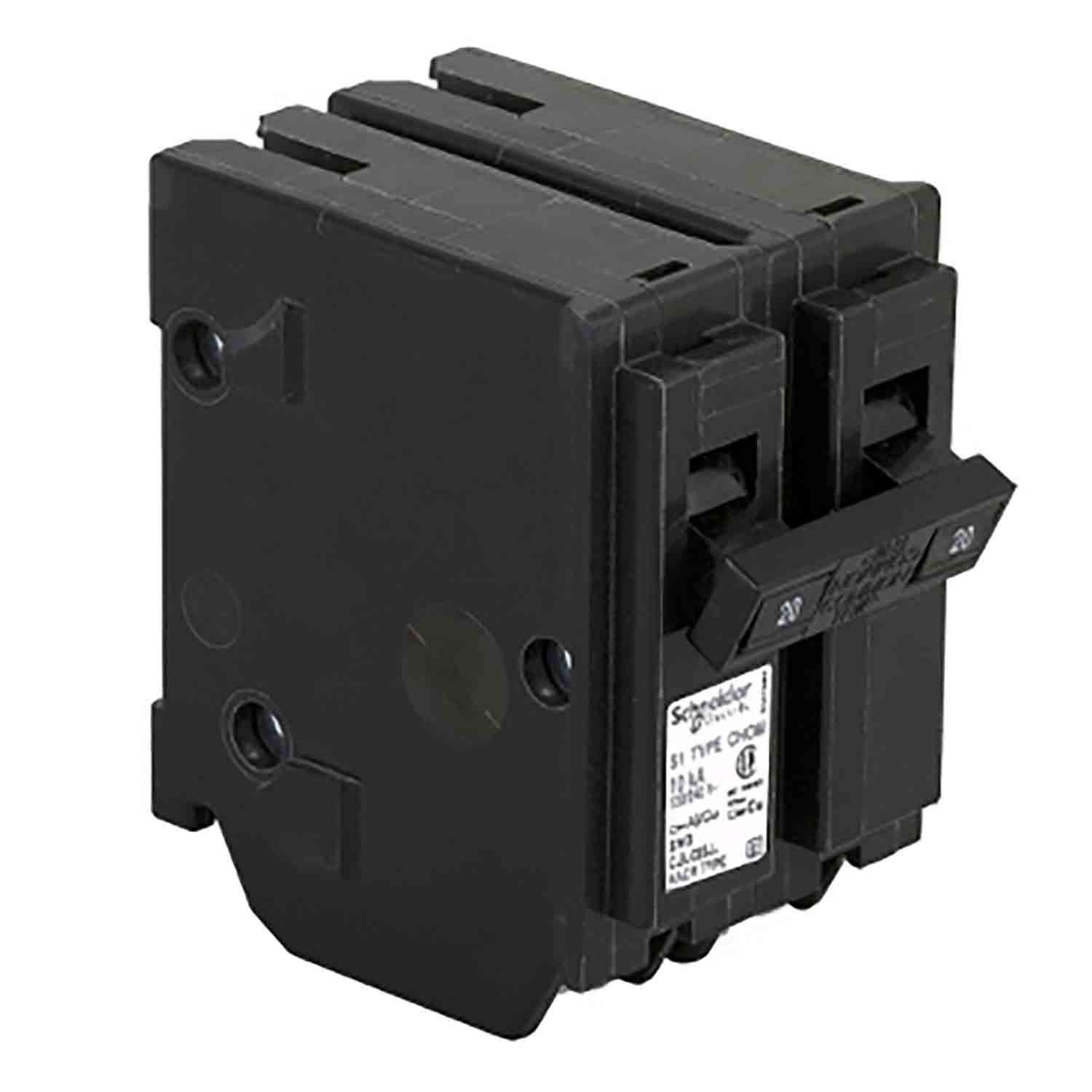 Double Pole 20 Amp Homeline Plug-On Circuit Breaker