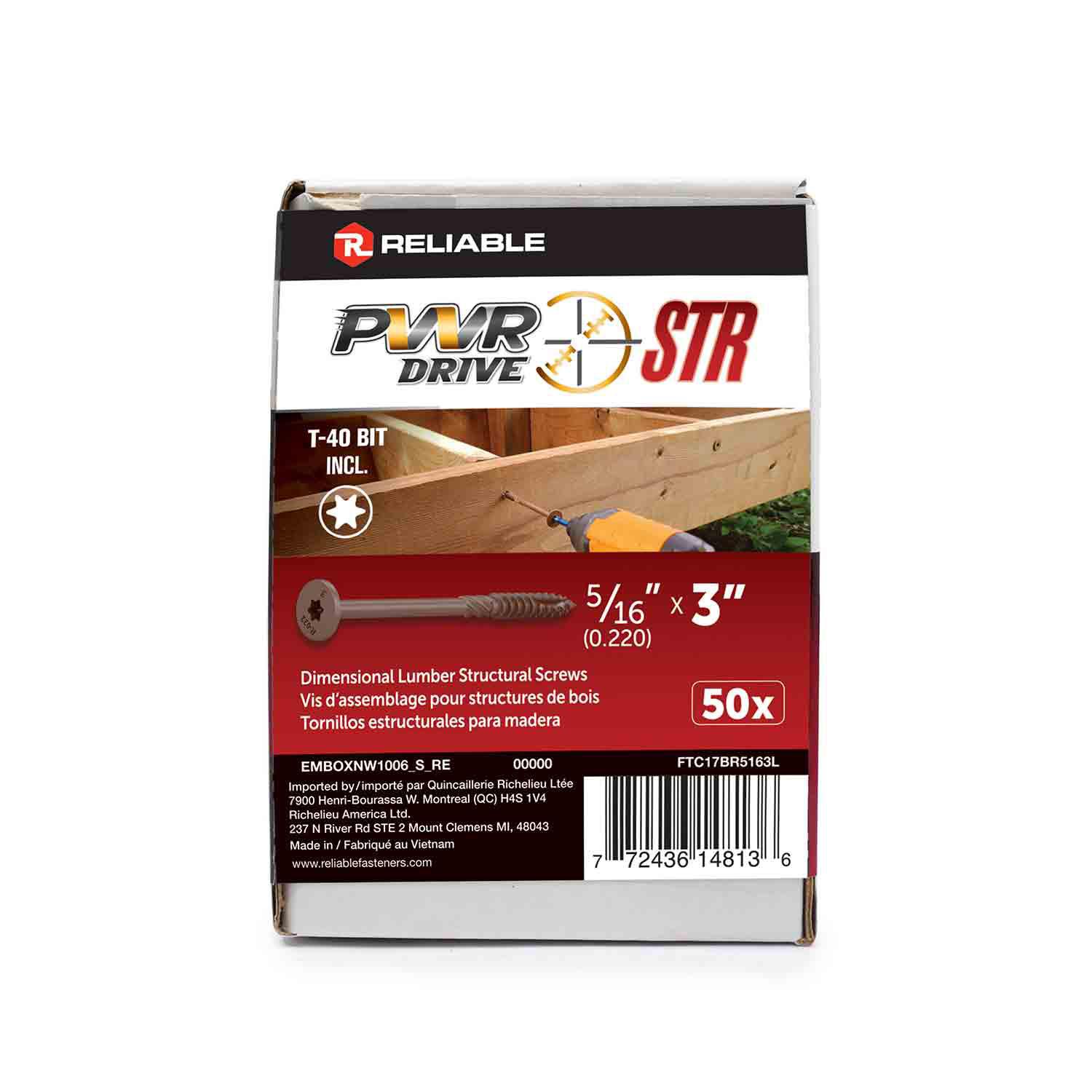 Structural Framing Screw-5/16" x 3"-50/Pack